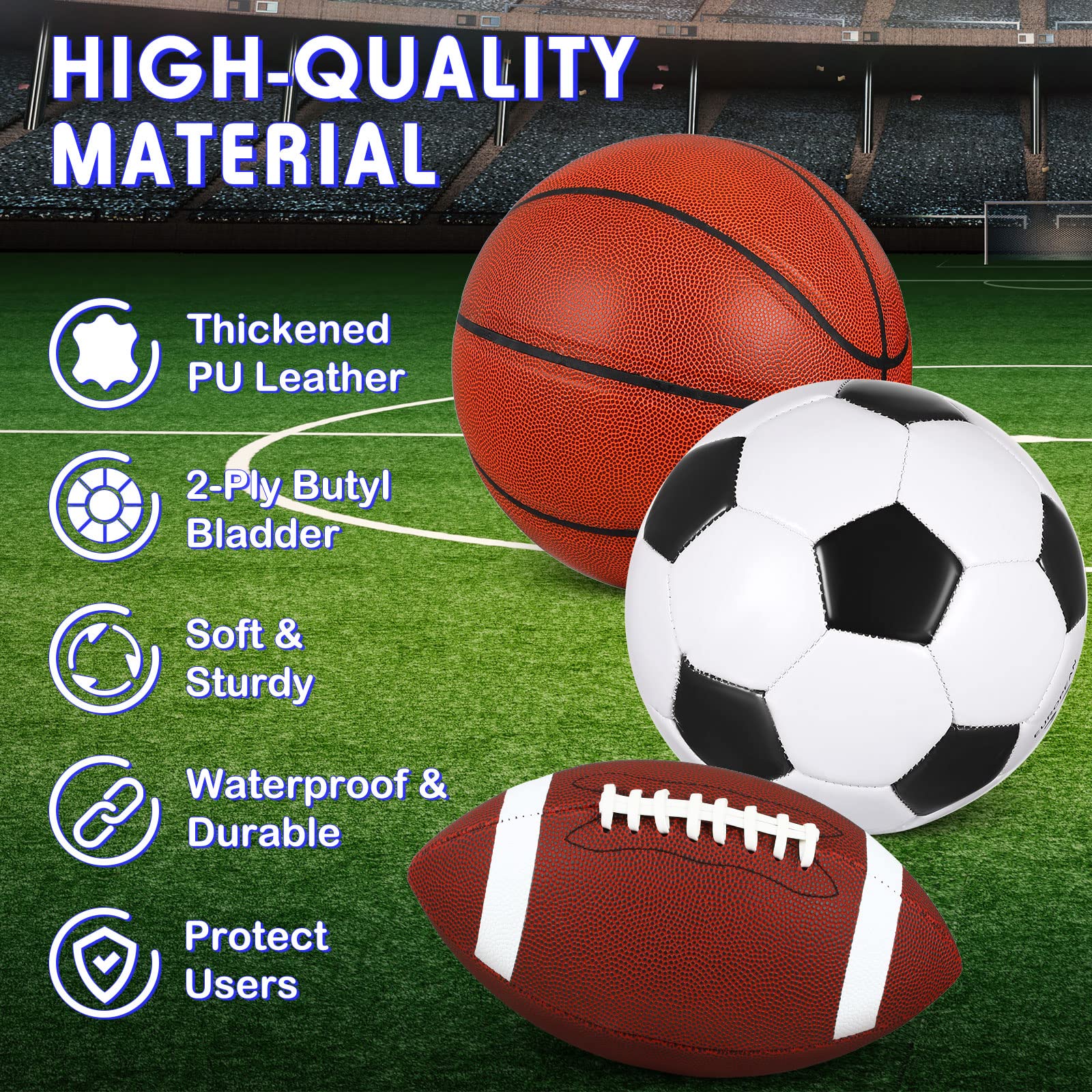 Libima soccer ball side profile highlighting official size and easy handling