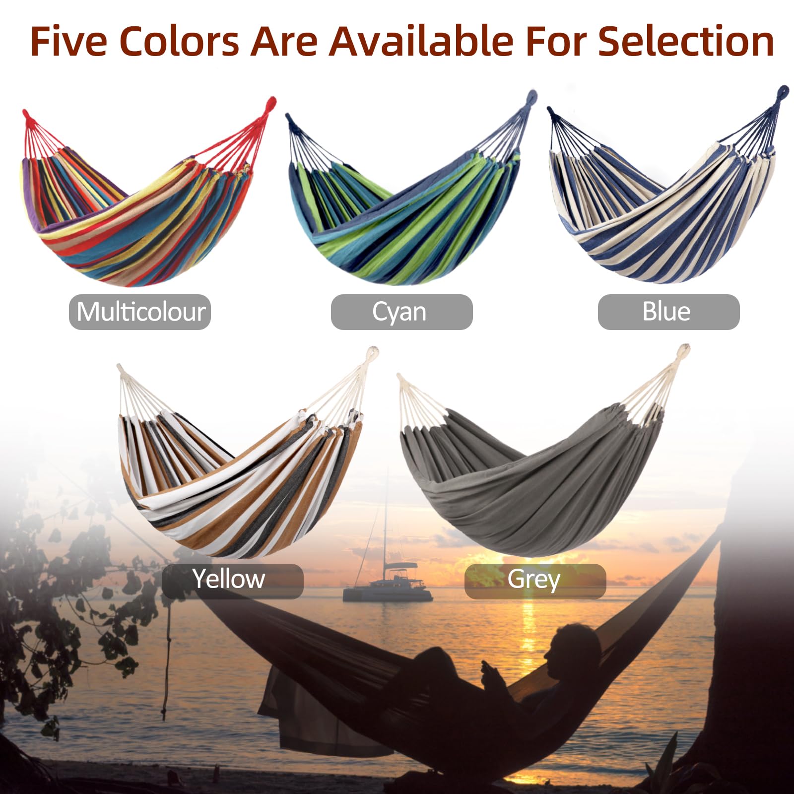LIEVIM hammock set in backyard illustrating relaxation and versatile use benefit