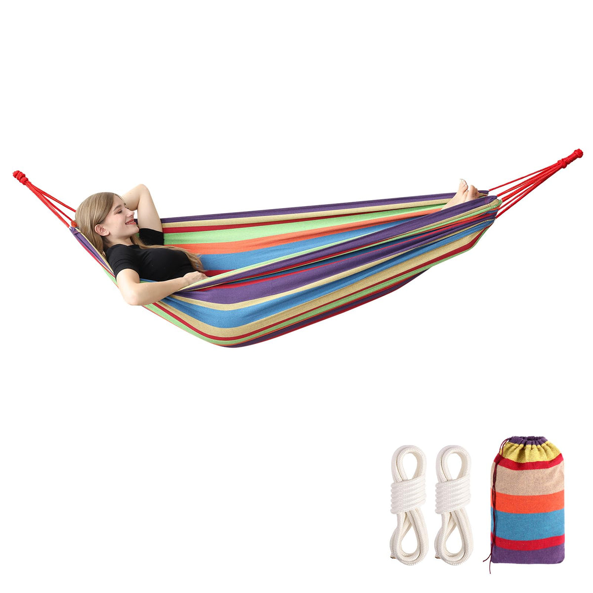 LIEVIM hammock front view showing full width and stable design benefit