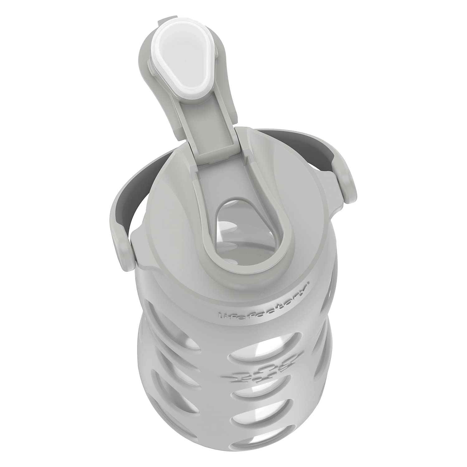 Lifefactory active flip cap close-up, quick-access high-flow sipping benefit