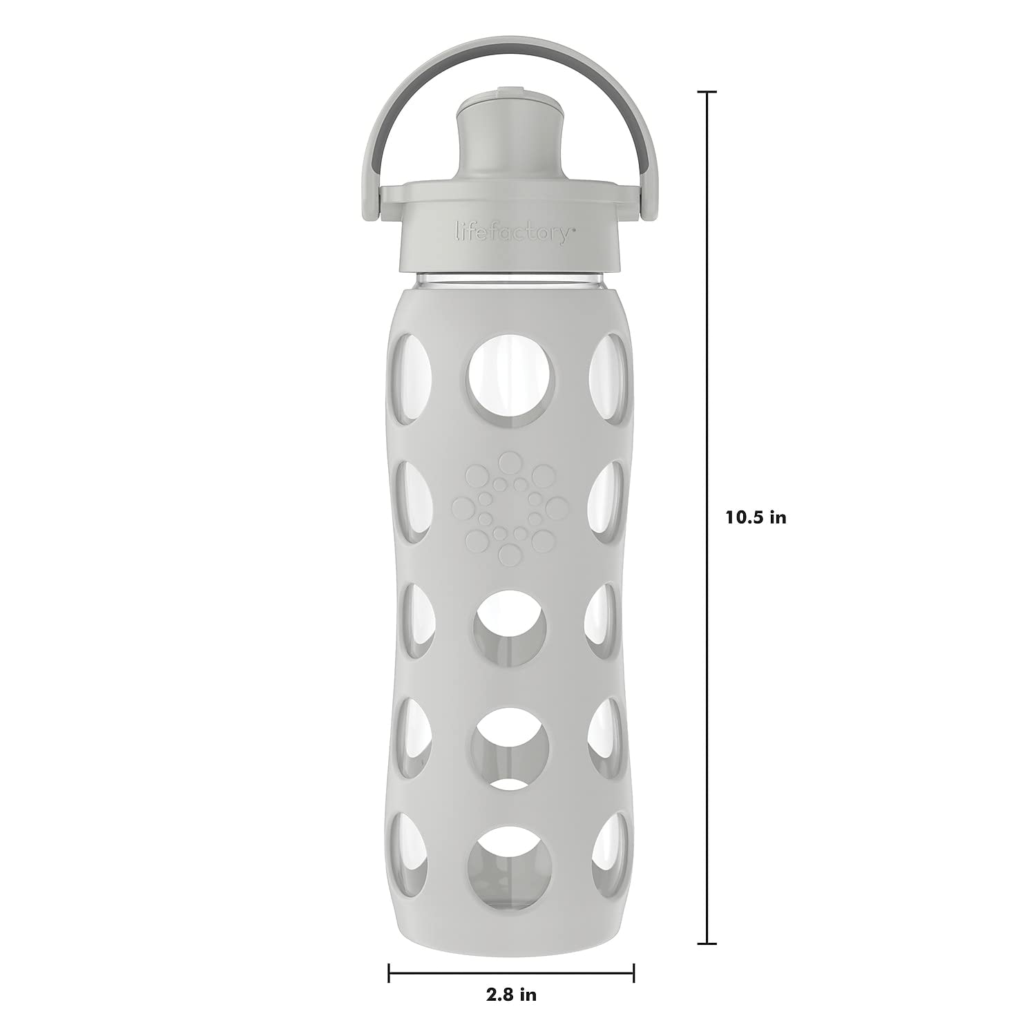 Lifefactory bottle on dishwasher top rack, simple dishwasher-safe cleaning benefit