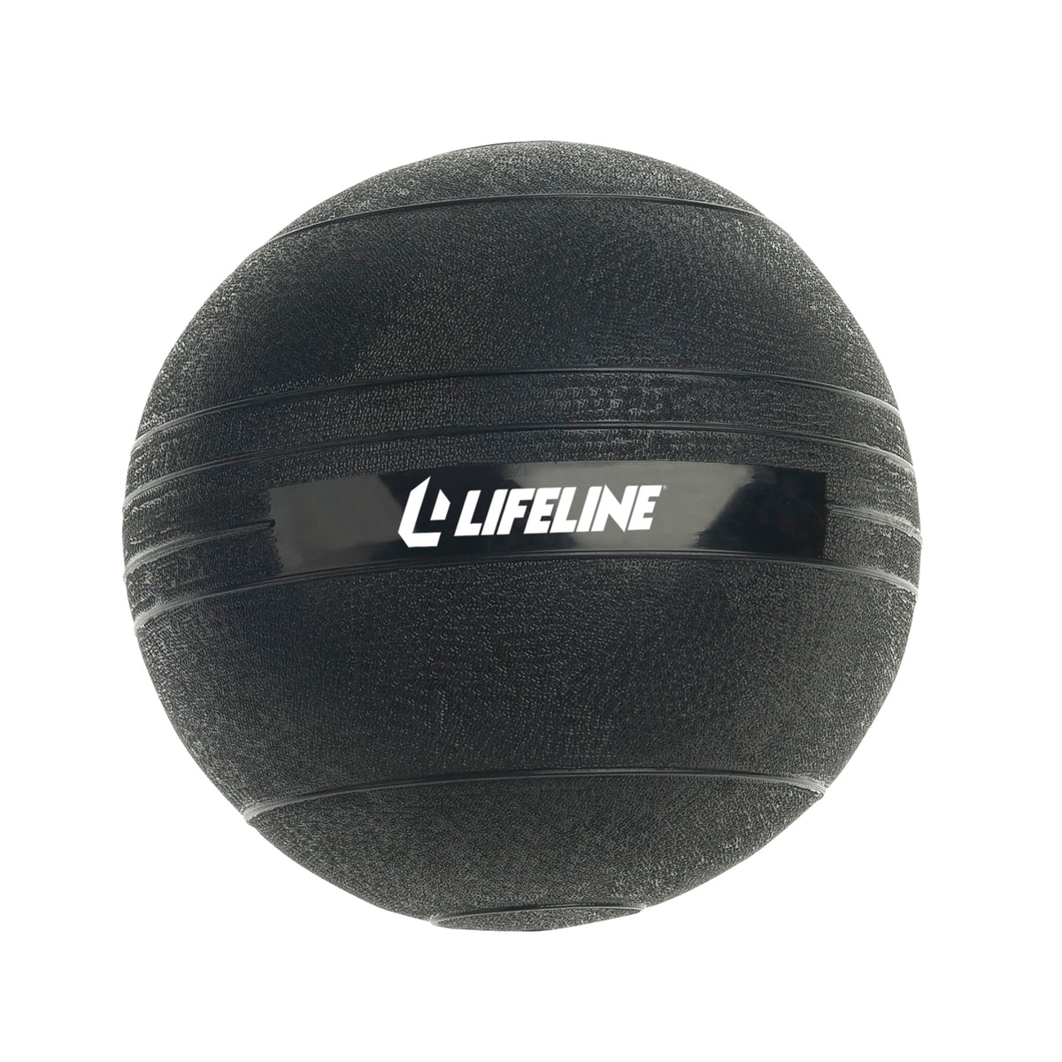 Lifeline 20 lb slam ball front view showing durable rubber shell and weight for power training
