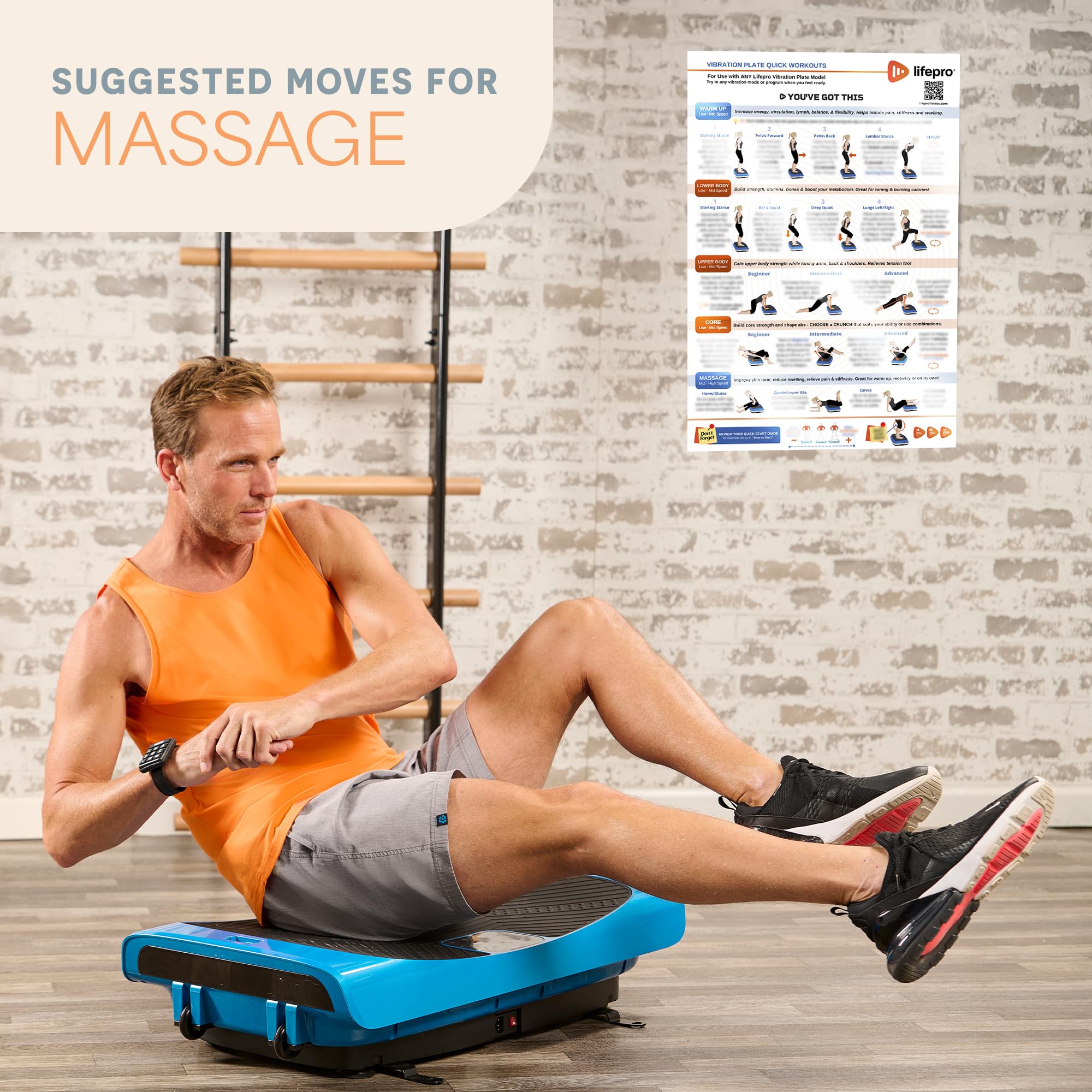 Lifepro exercise diagram detail with clear labels to follow form and technique safely