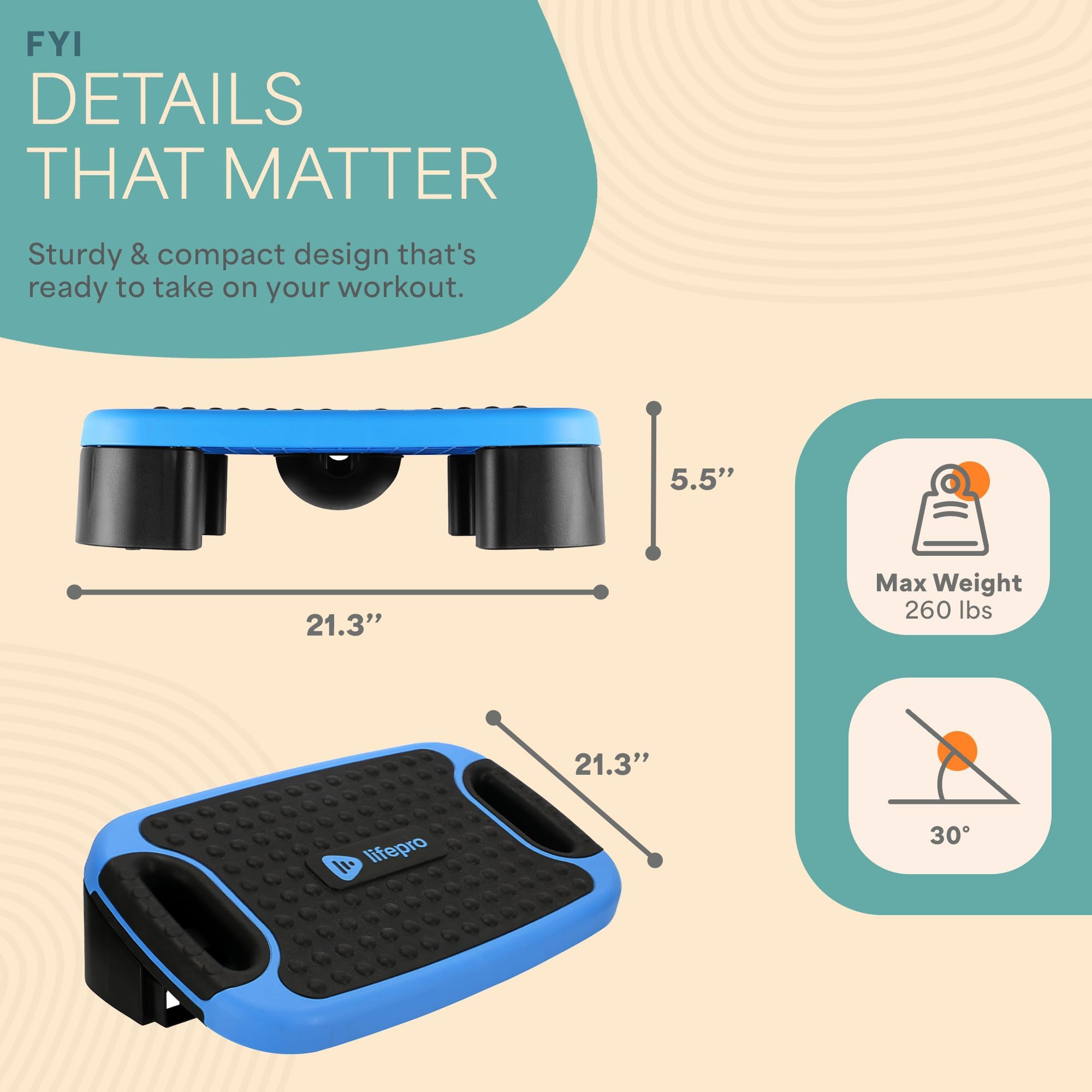 Lifepro step platform in-use with athlete performing step-ups to boost cardio and strength