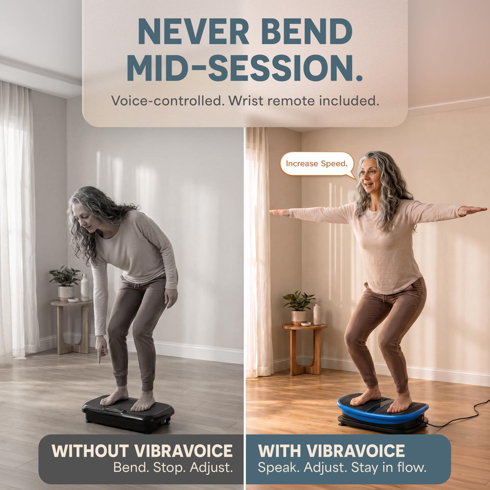 Lifepro lifestyle scene of Vibra Voice Thermo in a living room supporting daily low-impact routines