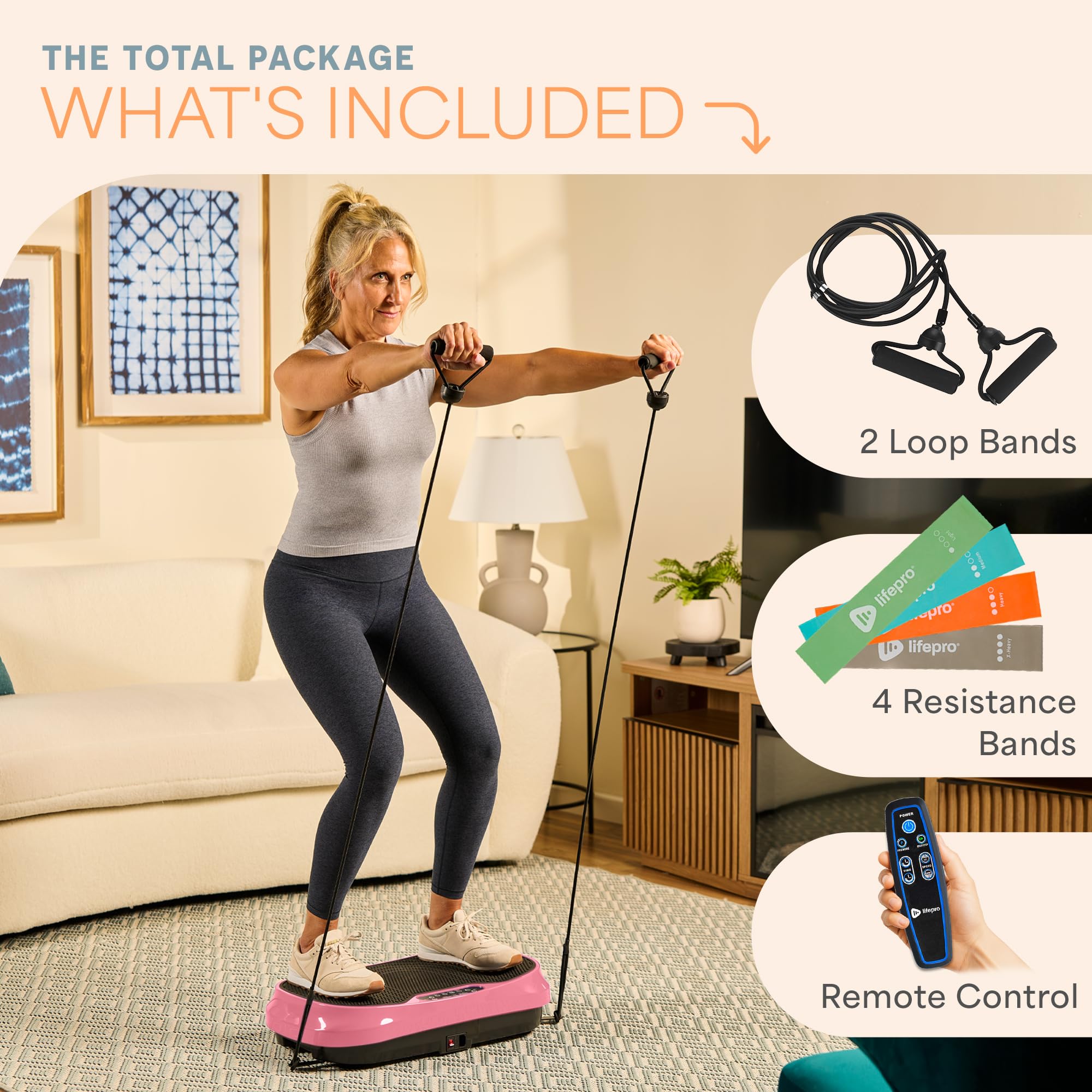 Lifepro Waver Mini band attachments and loop bands detail for added resistance training