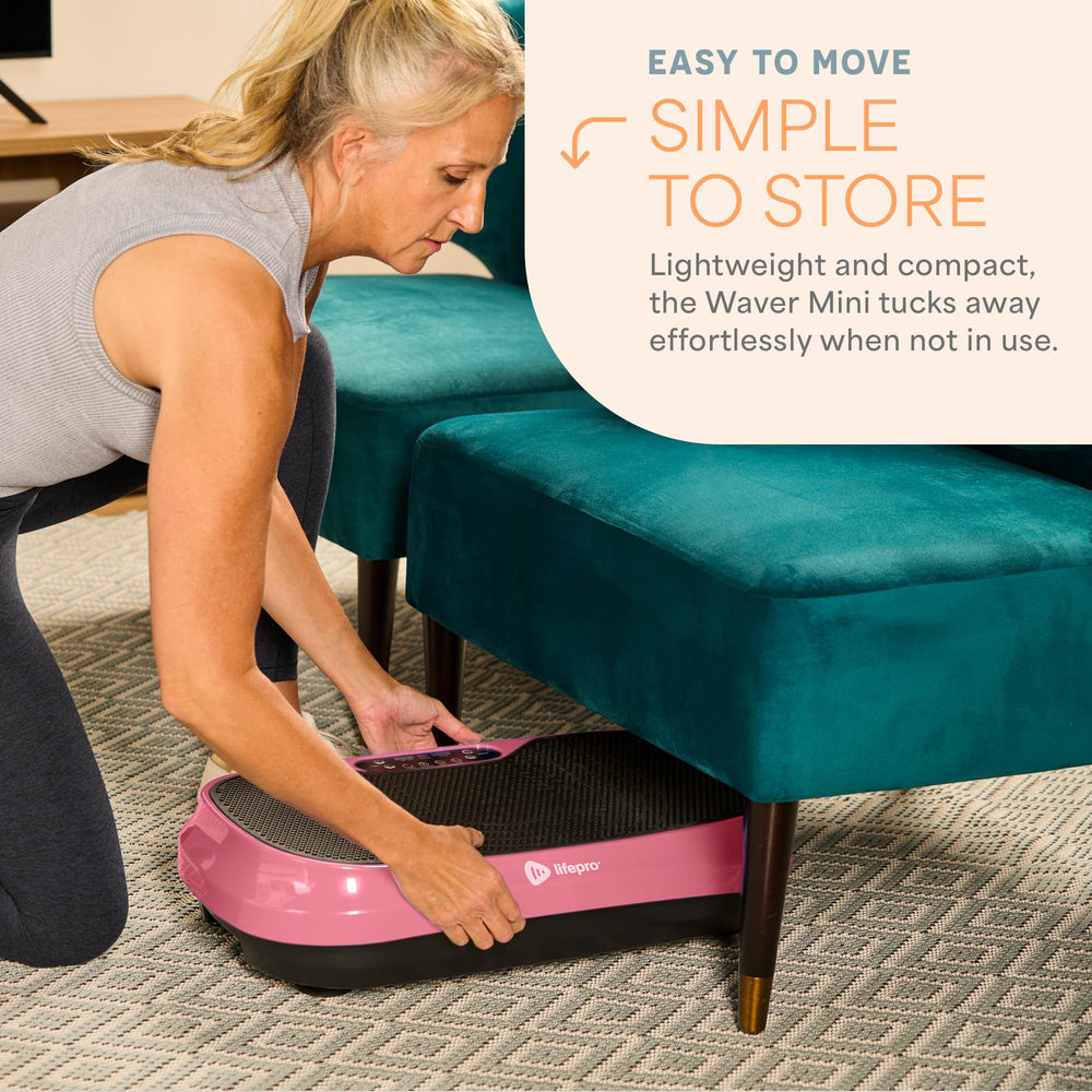 Person seated on Lifepro Waver Mini using bands for core and upper-body activation