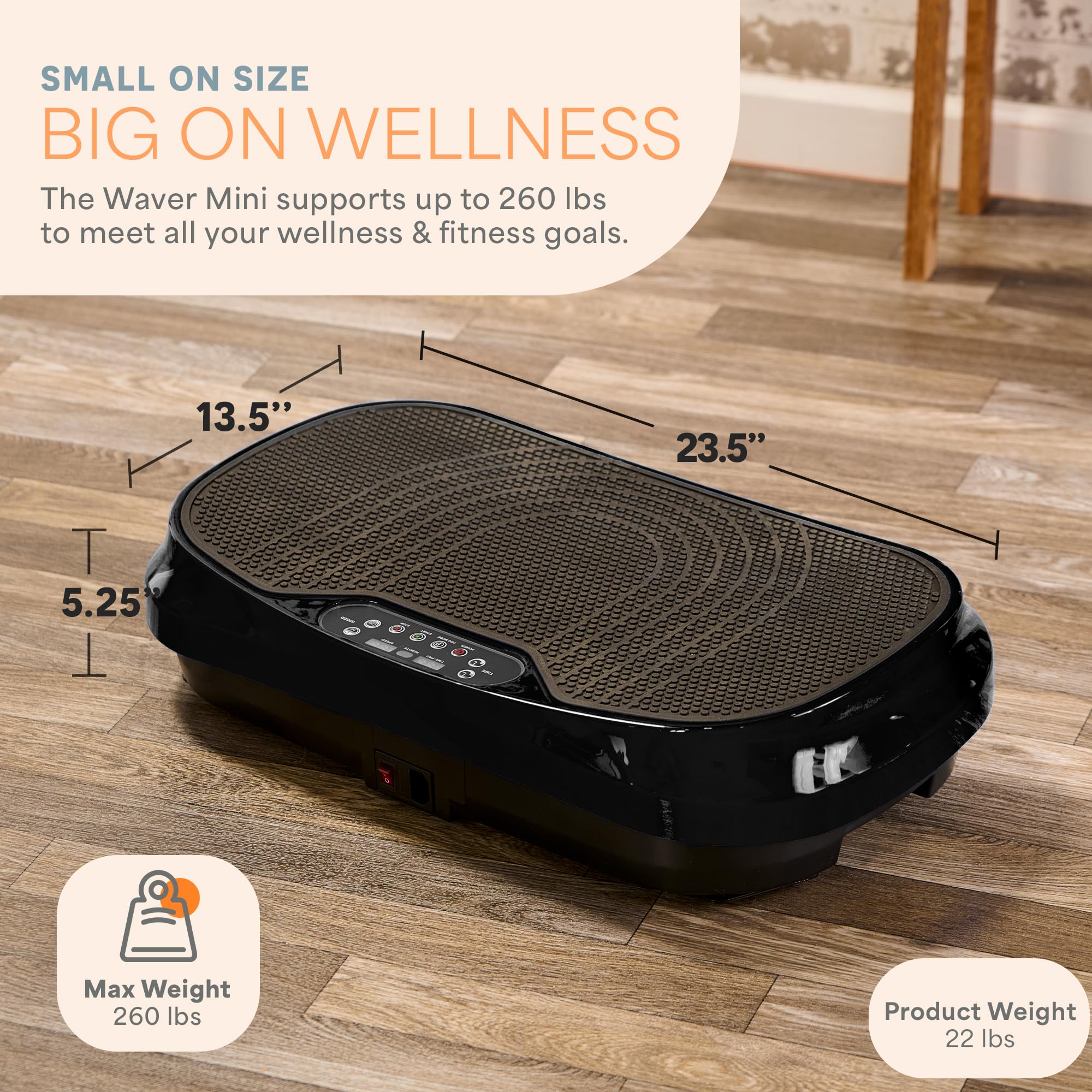 Lifepro Waver Mini user standing exercise showcasing improved muscle activation