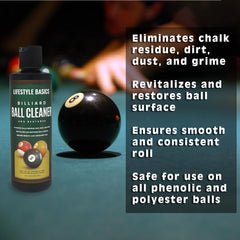 Lifestyle Basics pool balls before and after cleaning showing restored shine benefit