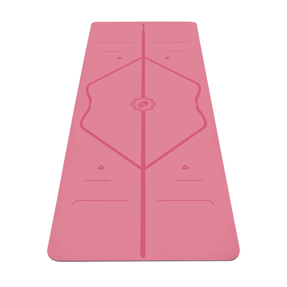 LIFORME classic yoga mat front view showing full alignment grid and stability benefits