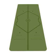 LIFORME front view olive mat showing full surface and shape for stable practice