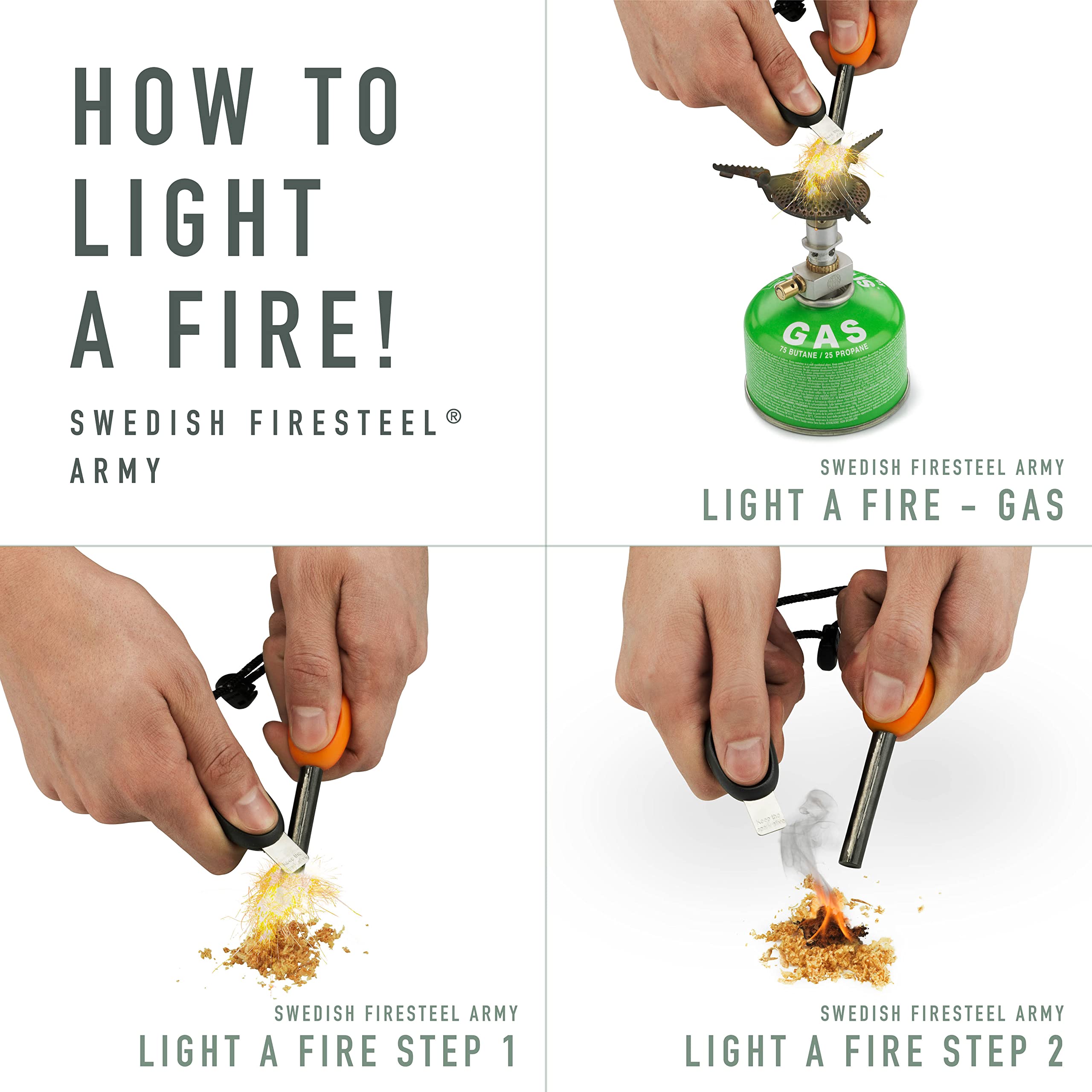 Light My Fire starter placed next to campfire setup illustrating practical use