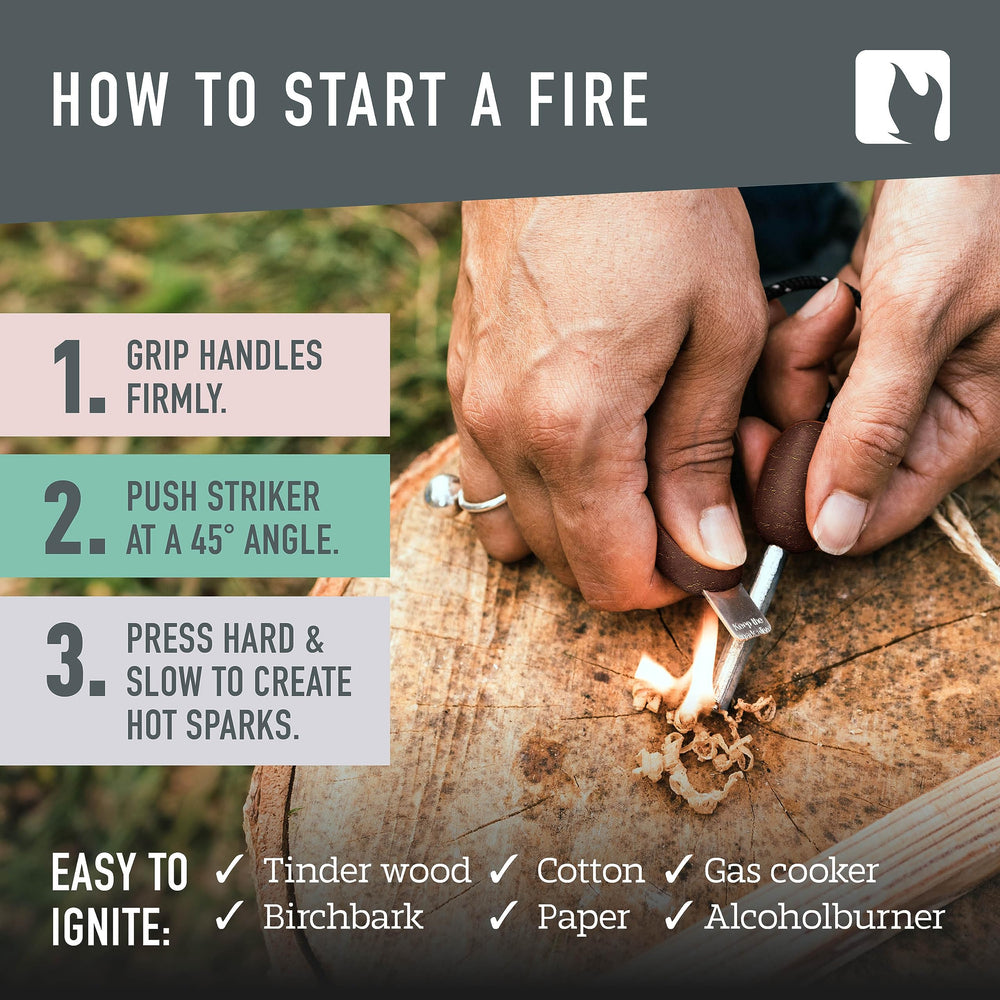 Light My Fire producing sparks in wet conditions for reliable ignition