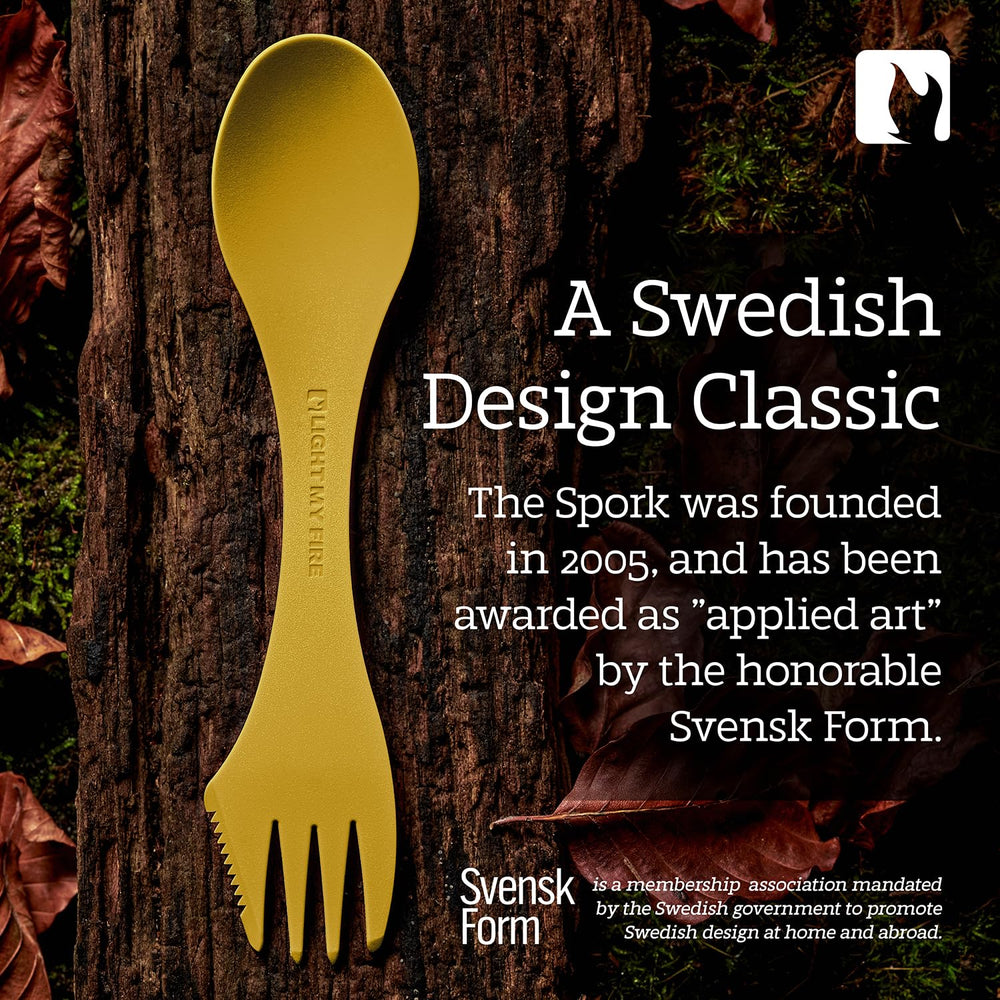 Light My Fire sporks stacked in dishwasher to show easy cleaning and reusability benefit