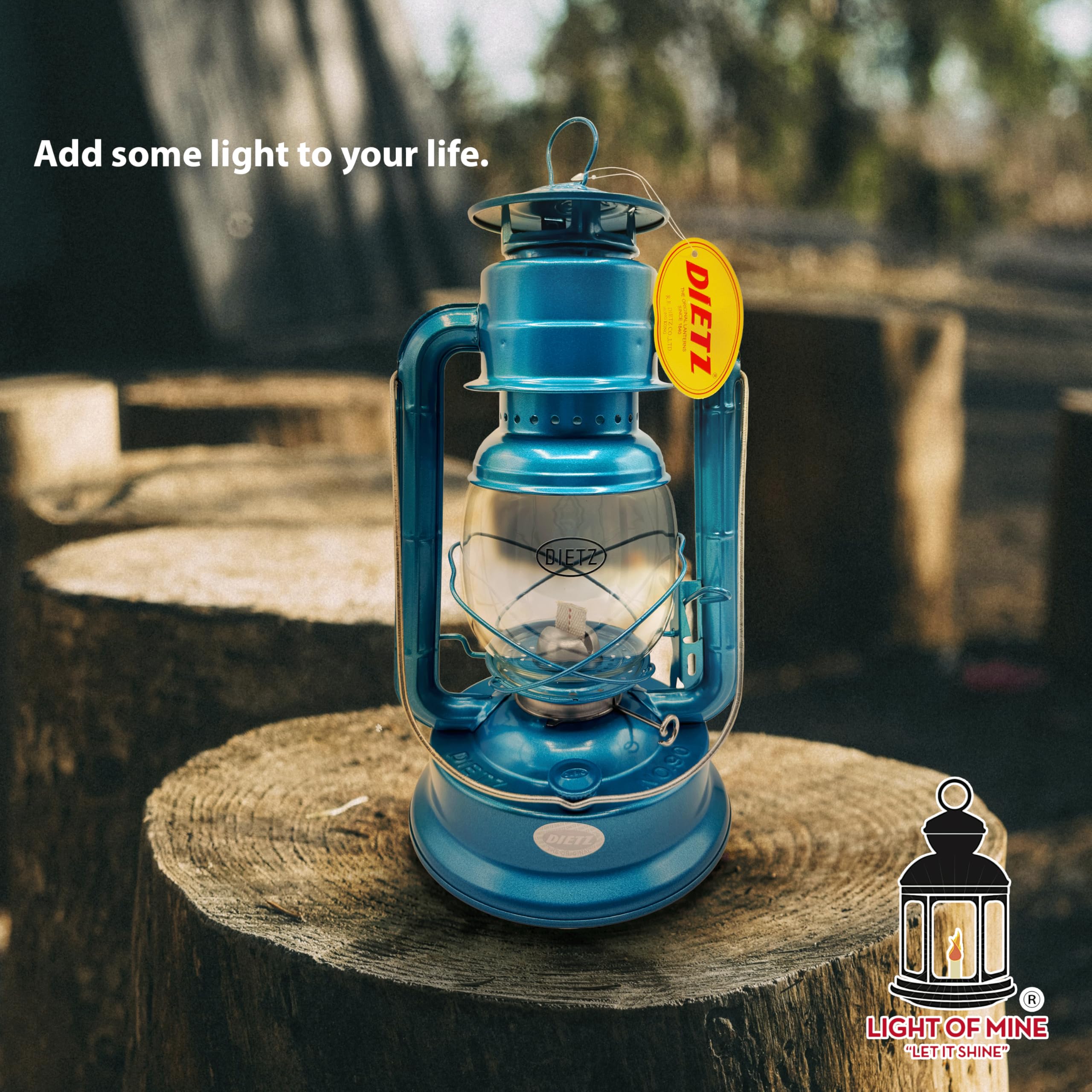 Light of Mine lantern in camping scene providing warm, portable illumination for outdoor use