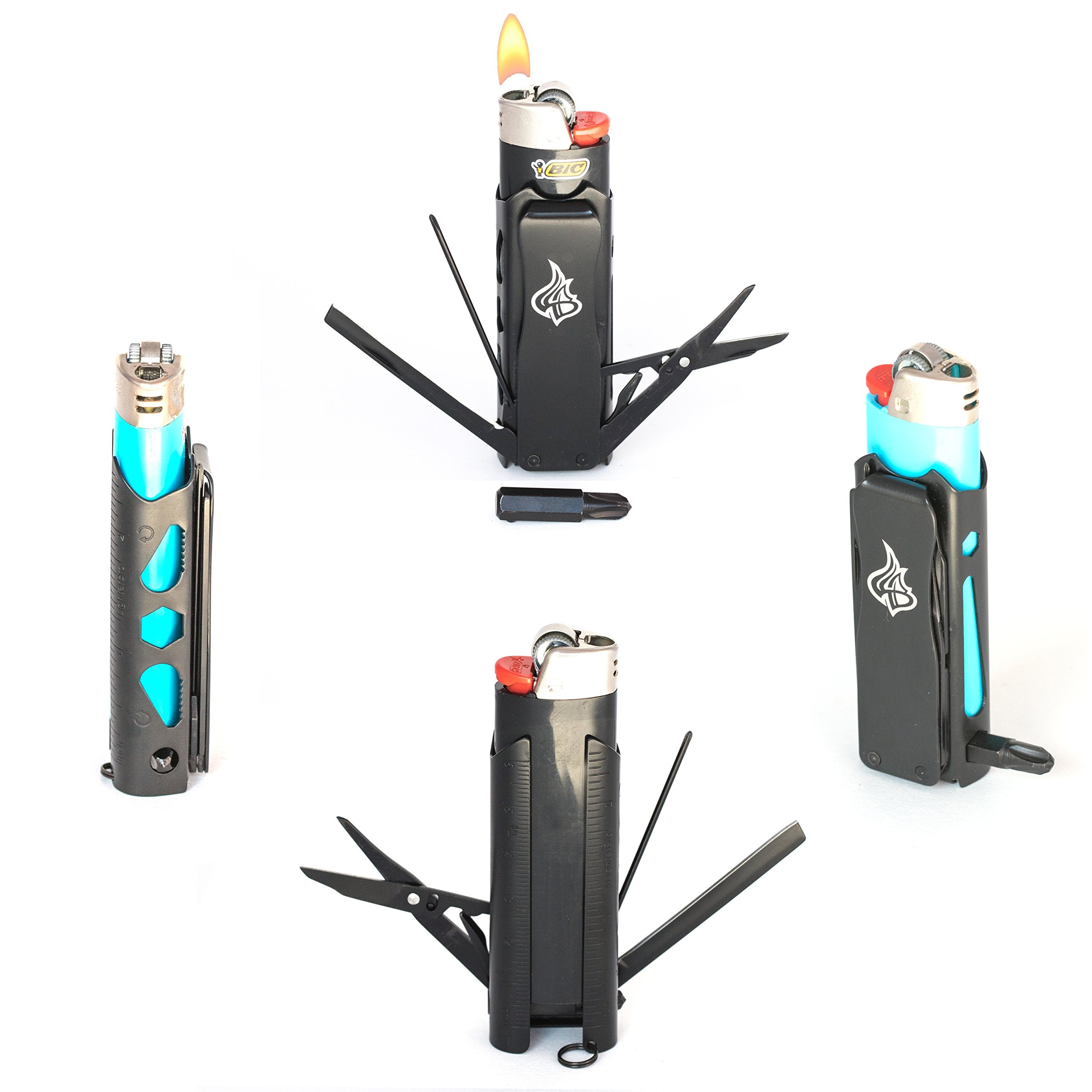 LighterBro front view showing compact multi-tool sleeve and clean finish for durable carry