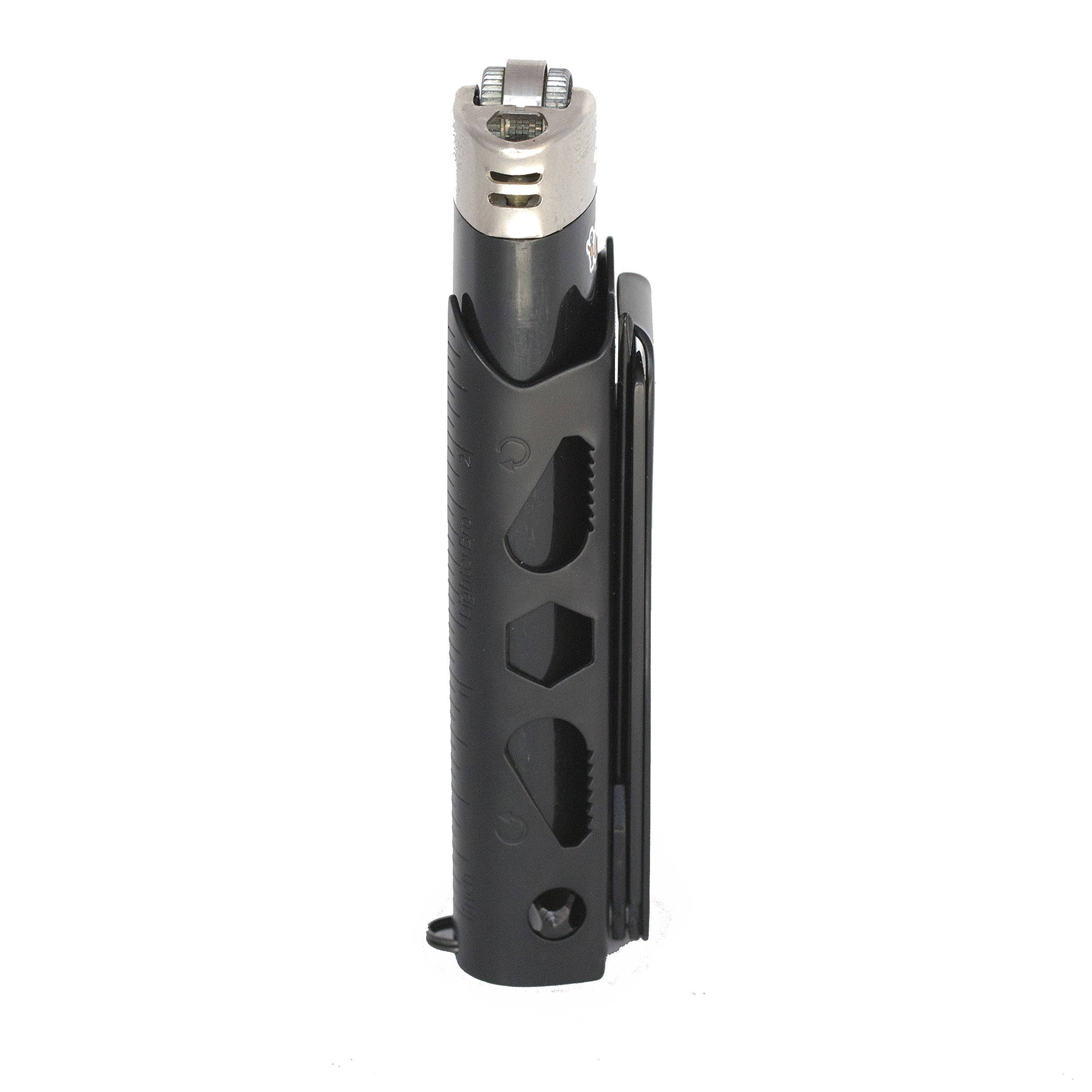 LighterBro with a BiC lighter inserted demonstrating secure hold and added function