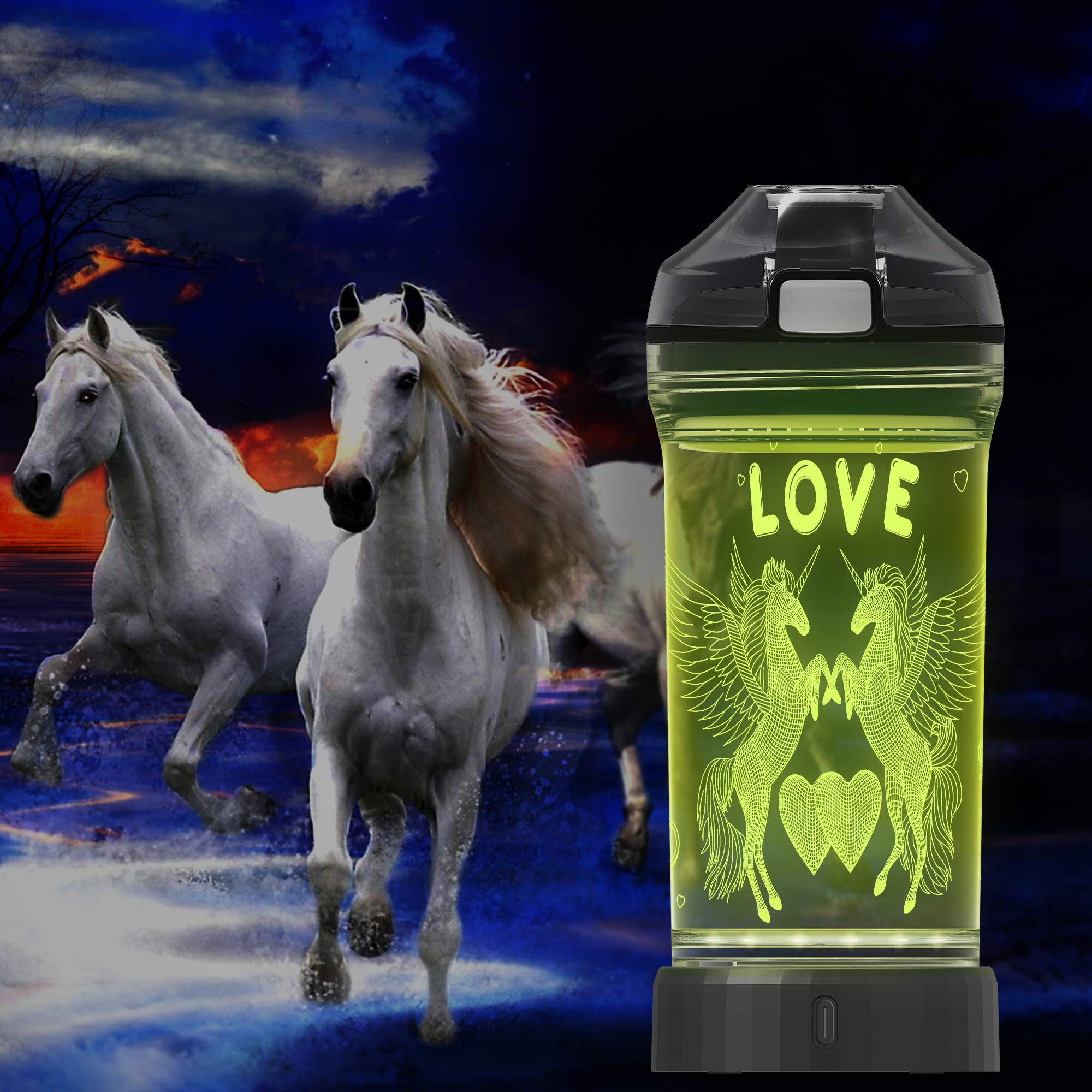 Lightzz 3D unicorn engraving detail producing bright illusion and visual appeal