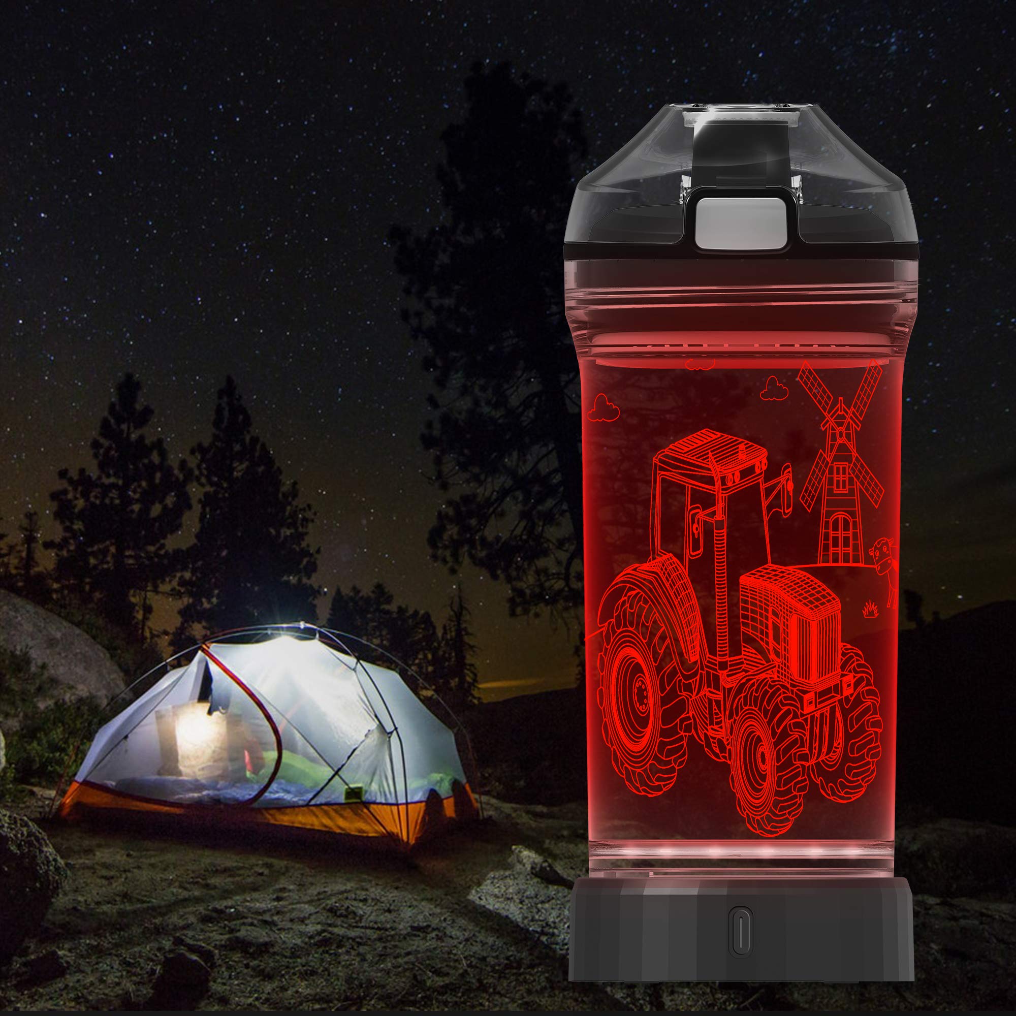 Lightzz bottle in child’s hand showing 14 oz size and comfortable carrying benefit