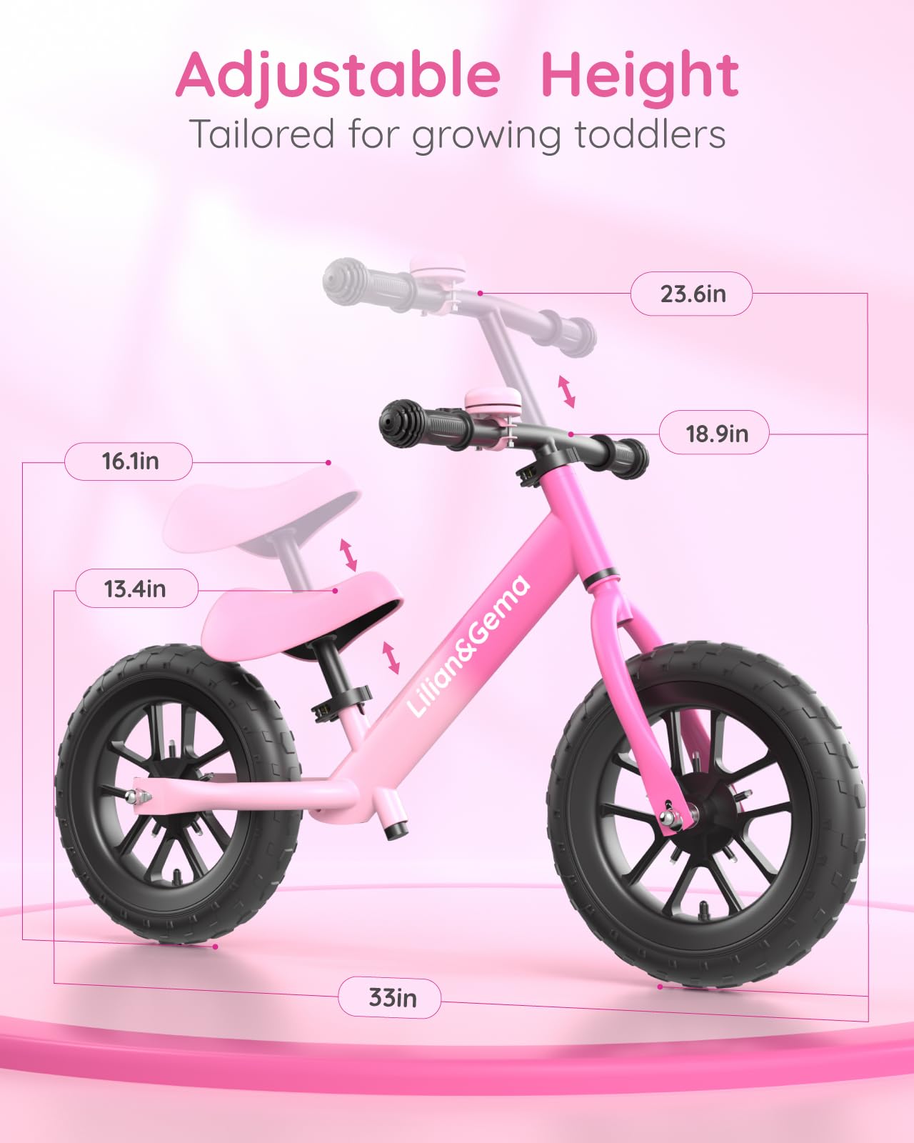 Lilian&Gema non-slip TPU grip and soft PU saddle showing comfortable control