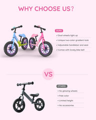 Lilian&Gema glowing rear wheel detail demonstrating motion-activated colorful lights