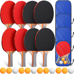 Liliful front view of set showing paddles balls and bags, convenient kit for families