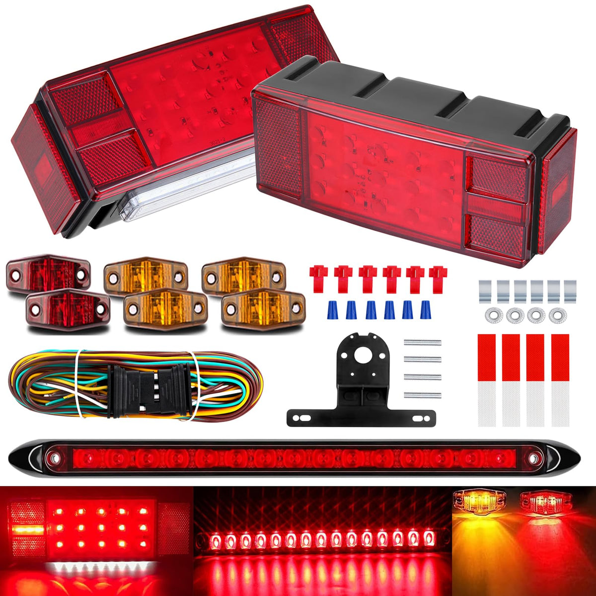 LIMICAR rectangular front assembly showing clear lens and bright LEDs for safer towing