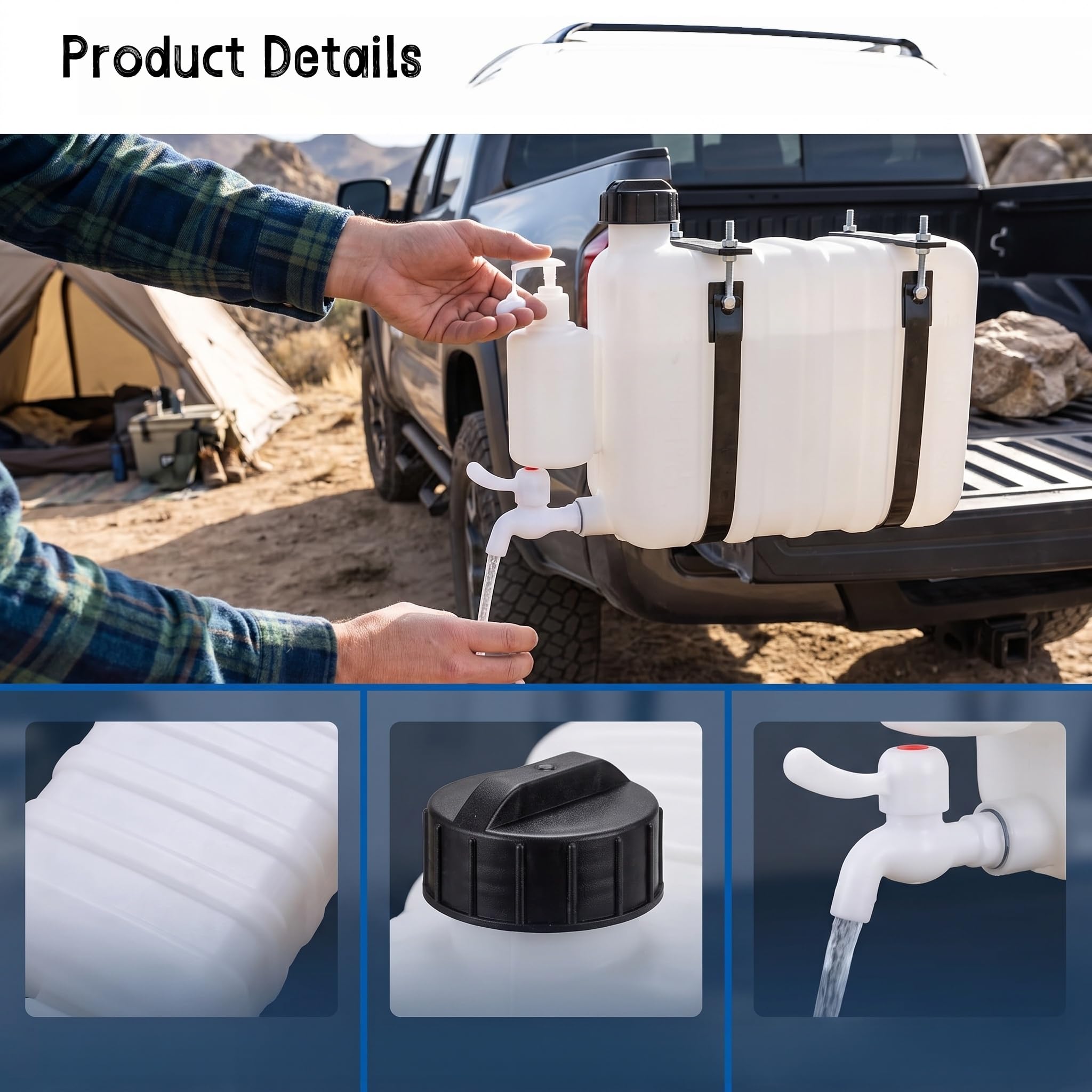 LIMUXCG textured tank surface and cap seal detail ensuring secure storage and leak prevention