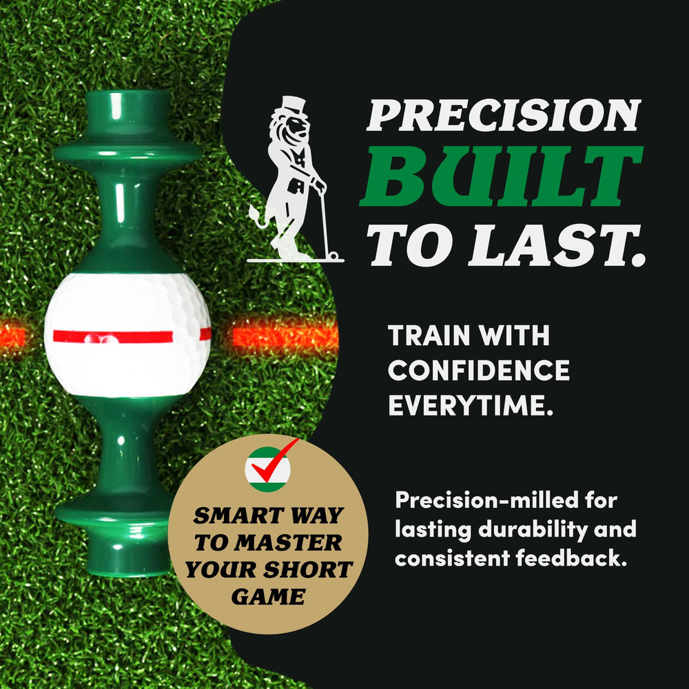 Line Lion tucked in a golf bag pocket showing portability and on-course practice