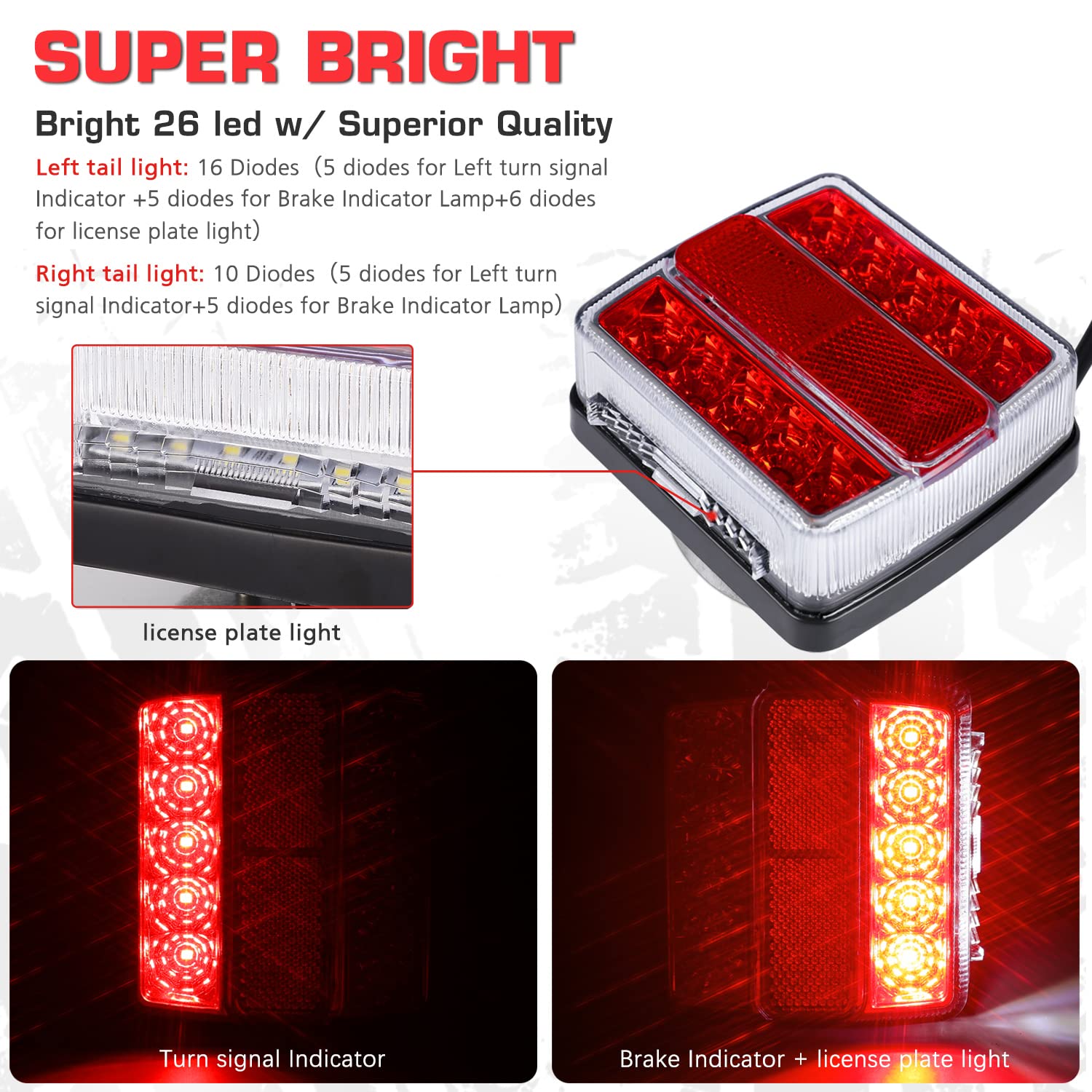 LINKITOM left unit with license plate light for compliant illumination