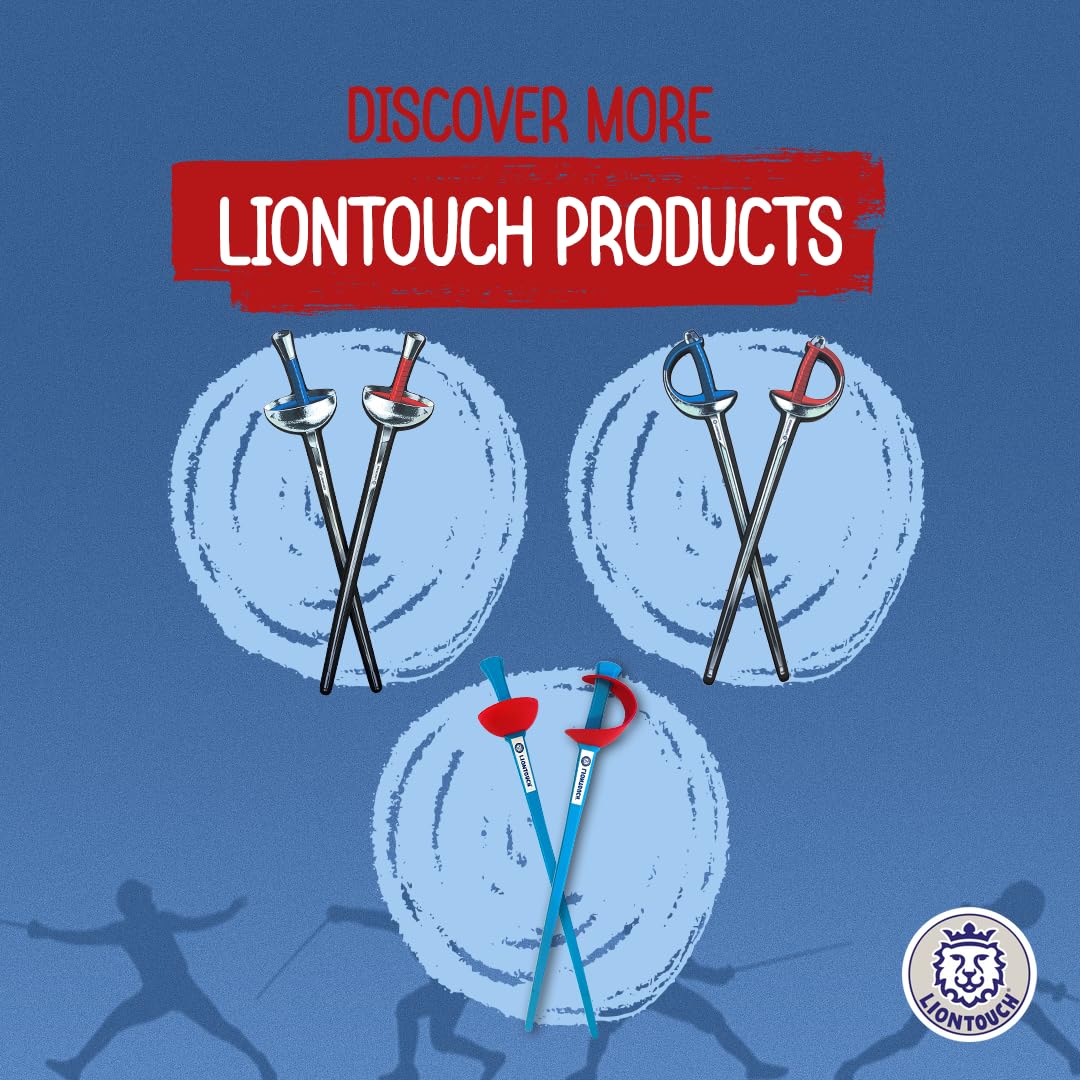 Liontouch foils in a backyard setting promoting outdoor exercise and fun