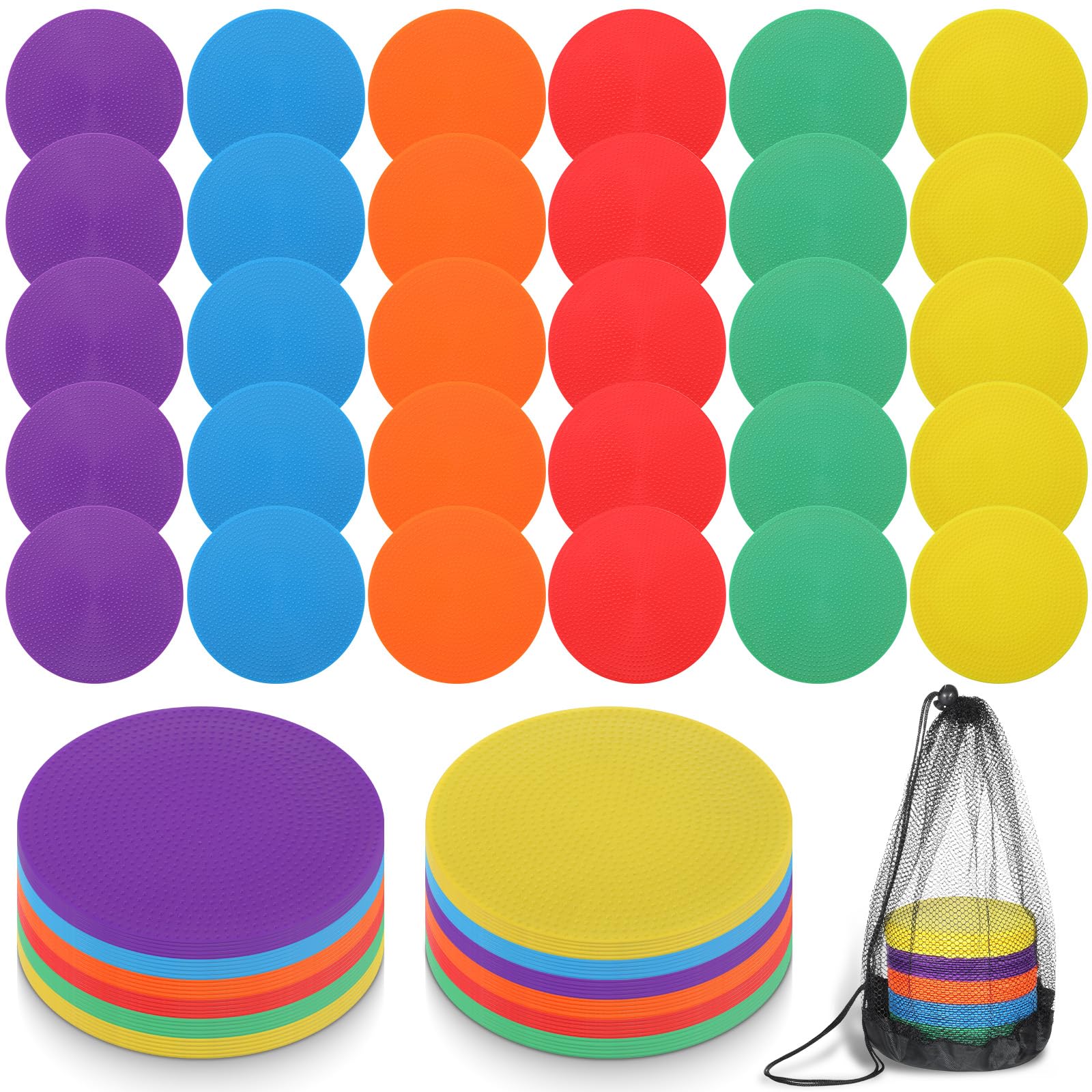 LIQWEI front view of 60 multicolor poly spots showing full set for fast setup