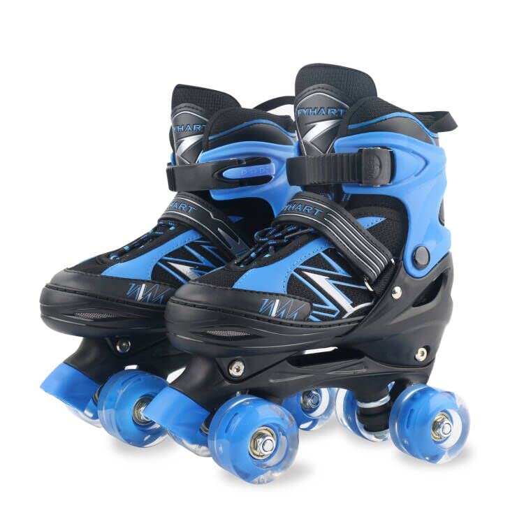 LIRENGUI front view showing secure closures and sporty blue accents for confident rides