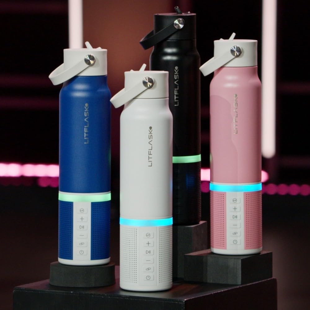 Two LitFlasks paired demonstrating Bump Technology for synchronized surround sound