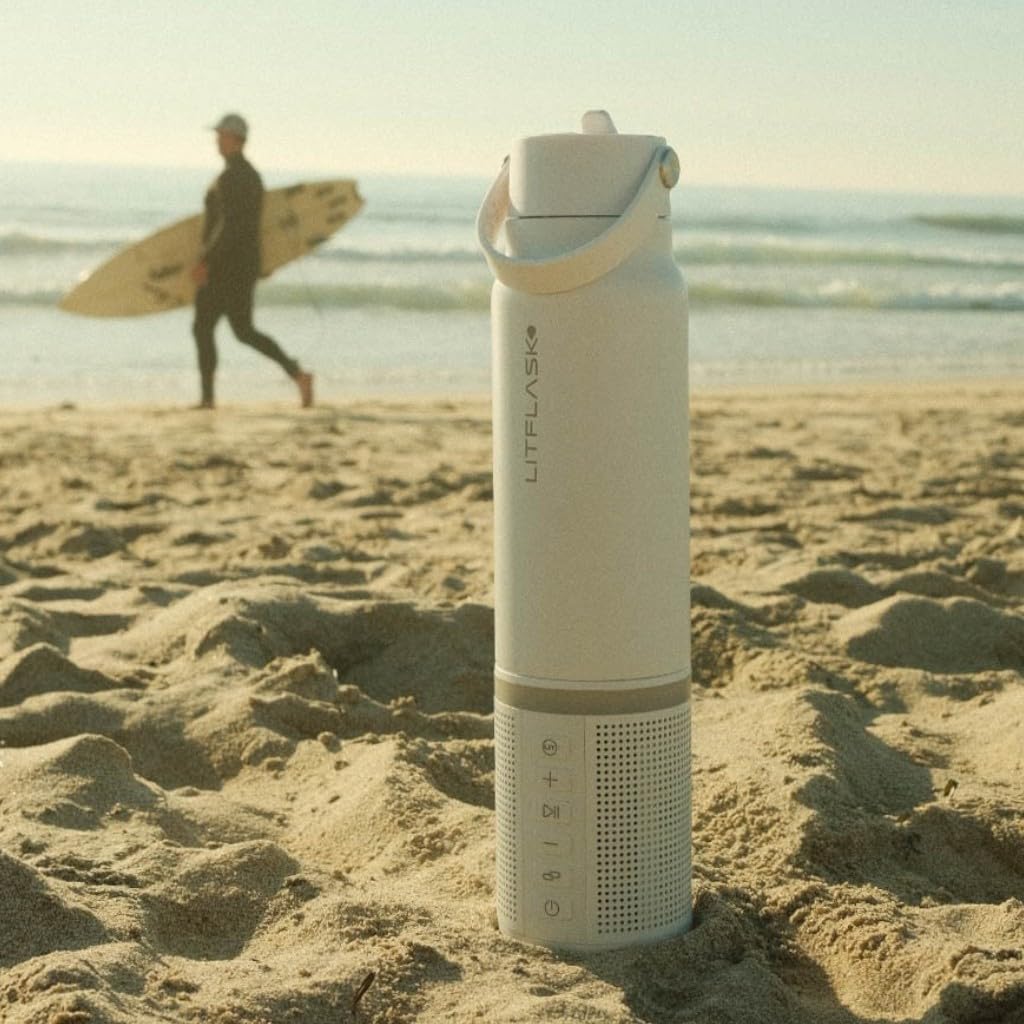 LitFlask with speaker removed to show detachment, brand easy cleaning benefit