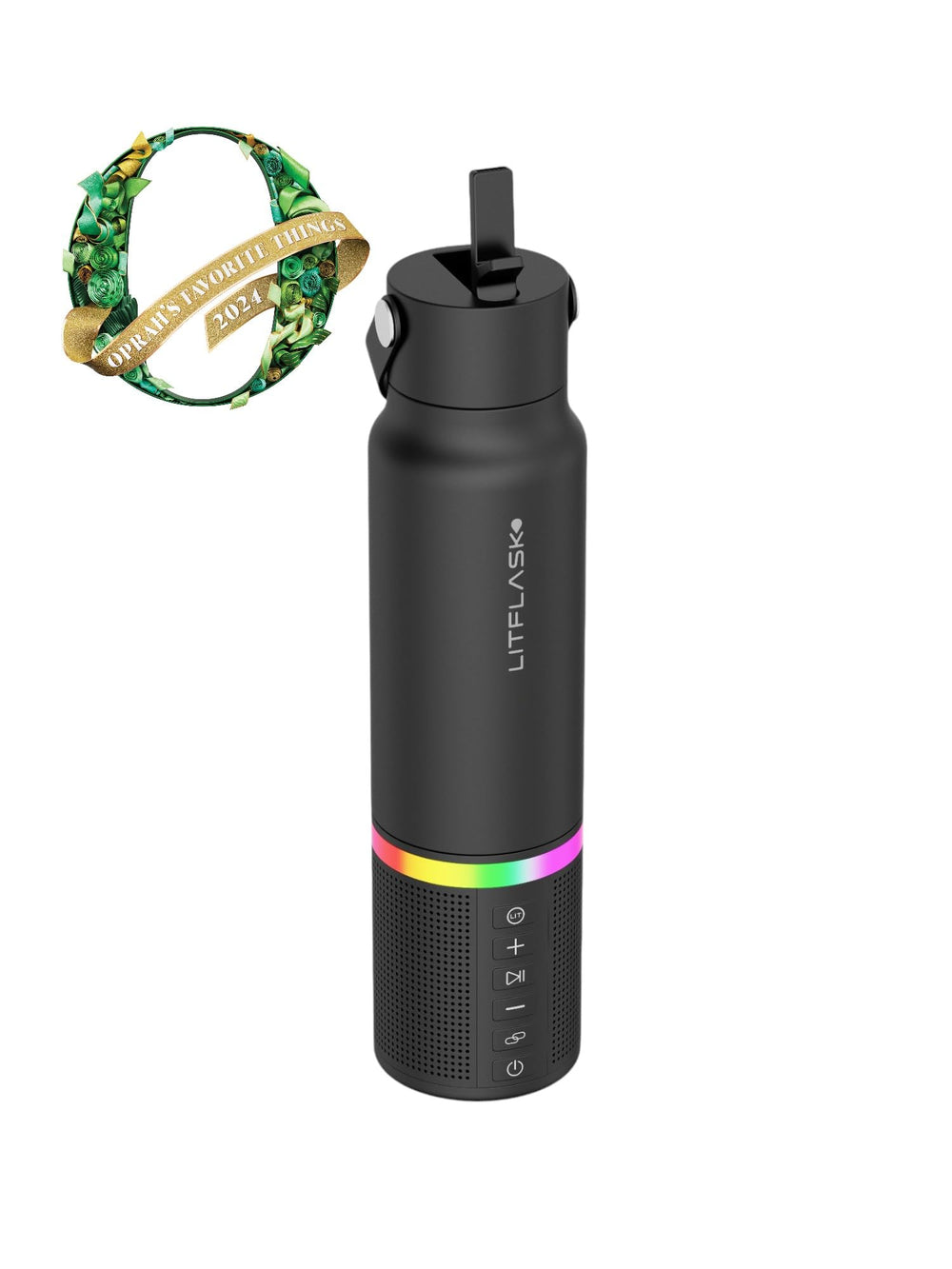 LitFlask speaker in use outdoors with clear sound and portable entertainment benefit