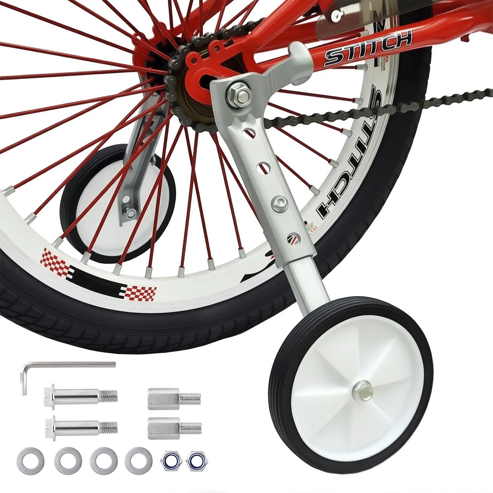 Little World front view mounted on 20-inch bike showing stability benefit