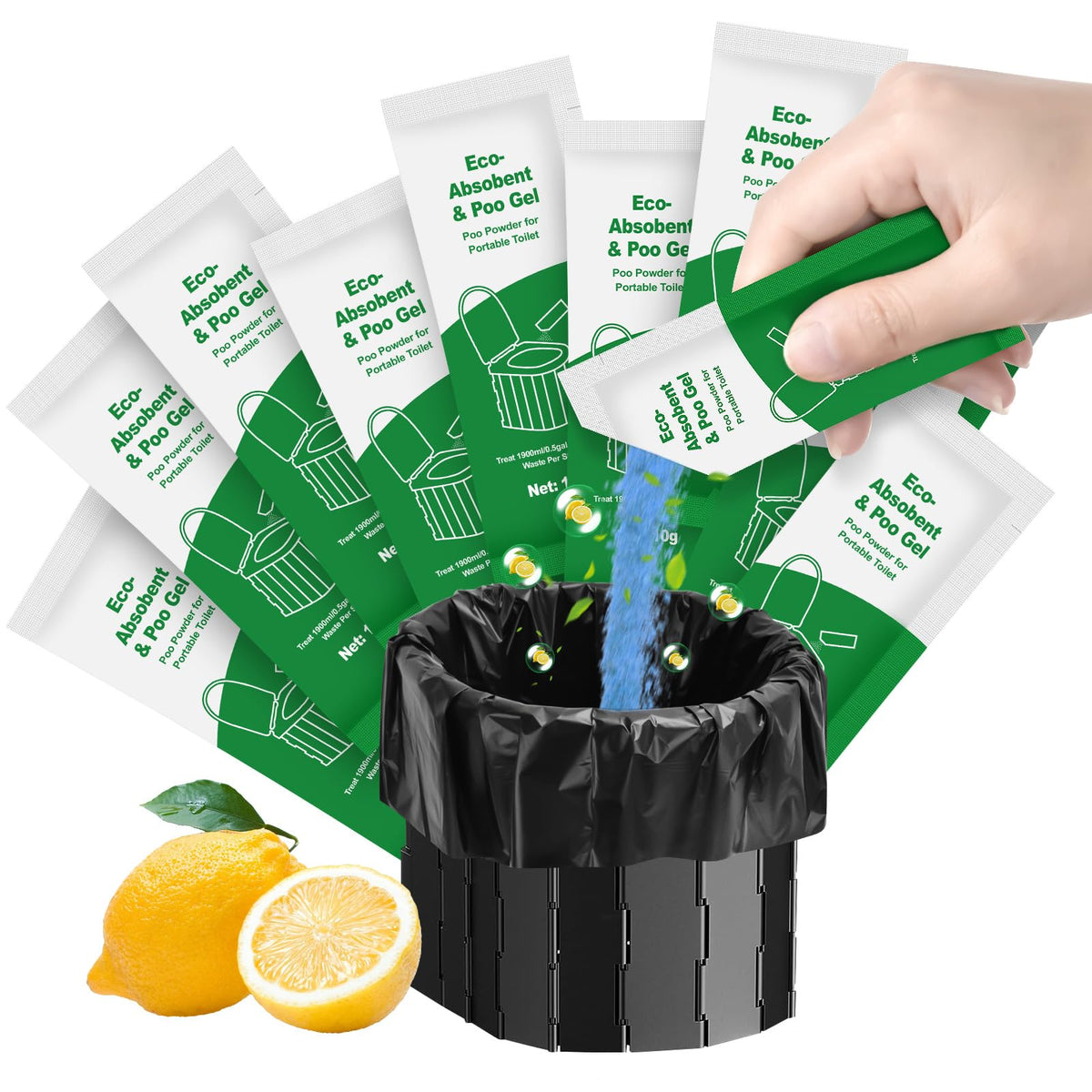 Liuwat front packaging showing 80 eco deodorizing packets and benefits