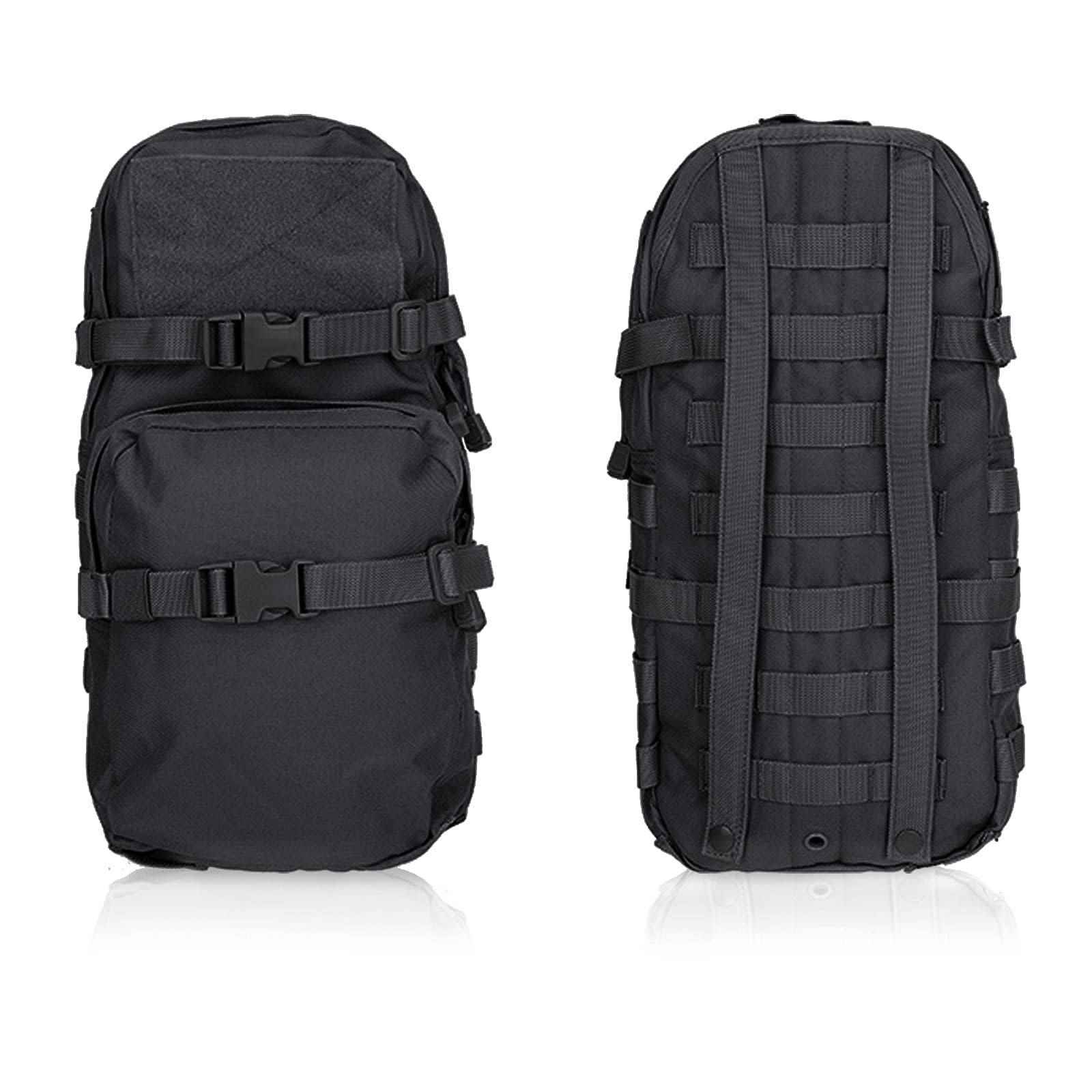 LIVANS pack next to a water bottle to illustrate 3L capacity scale