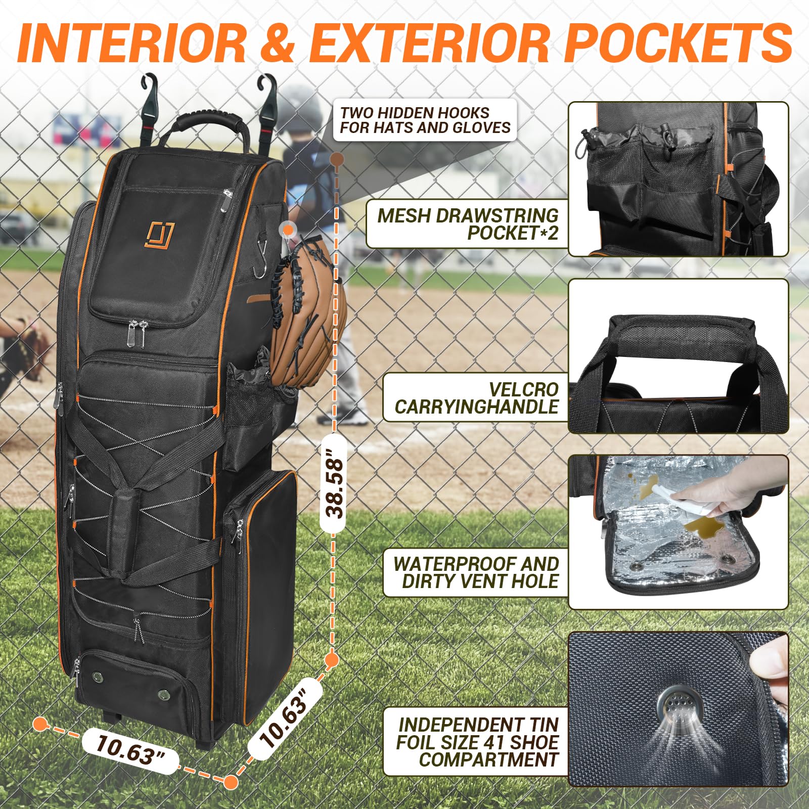 LIWSHWZ anti-wear bottom and rugged wheels protecting bag from ground friction