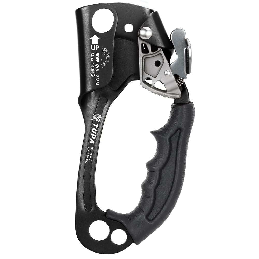 Lixada ascender front view showing compact alloy body and rope path for secure grips