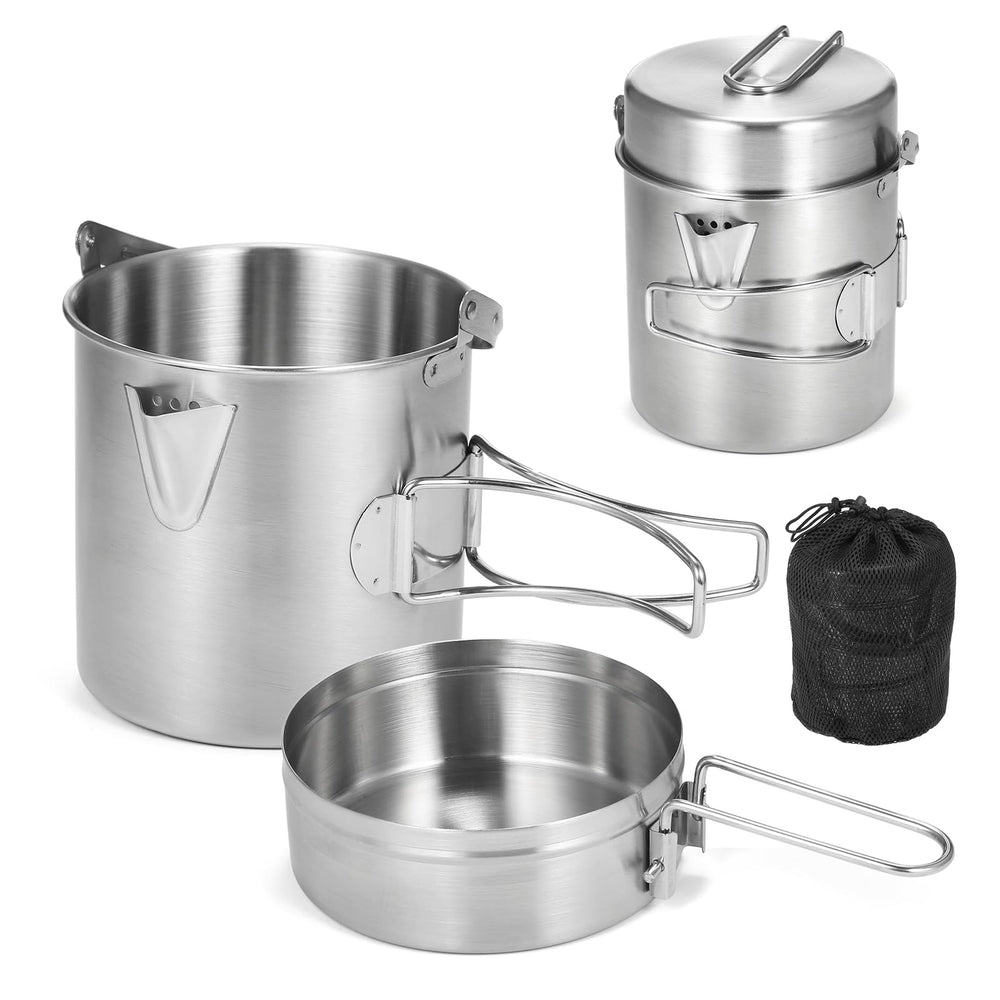 Lixada front view pot with folded handle showing compact storage and portability