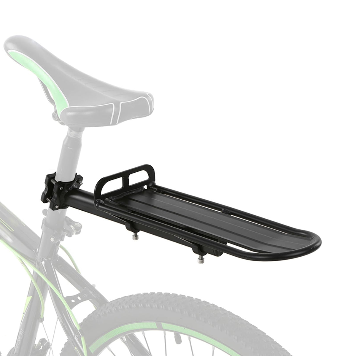 Lixada rear rack front view showing lightweight aluminum construction and load platform