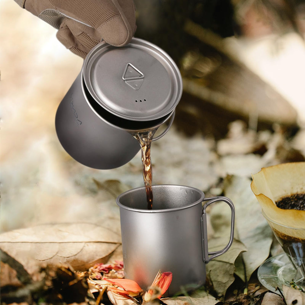Lixada cookware next to water bottle shows true lightweight size for packing