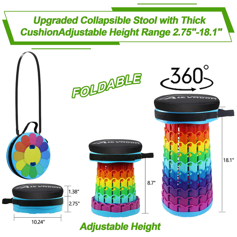 LOCYOP folded stool packed small, demonstrating easy travel and storage benefit