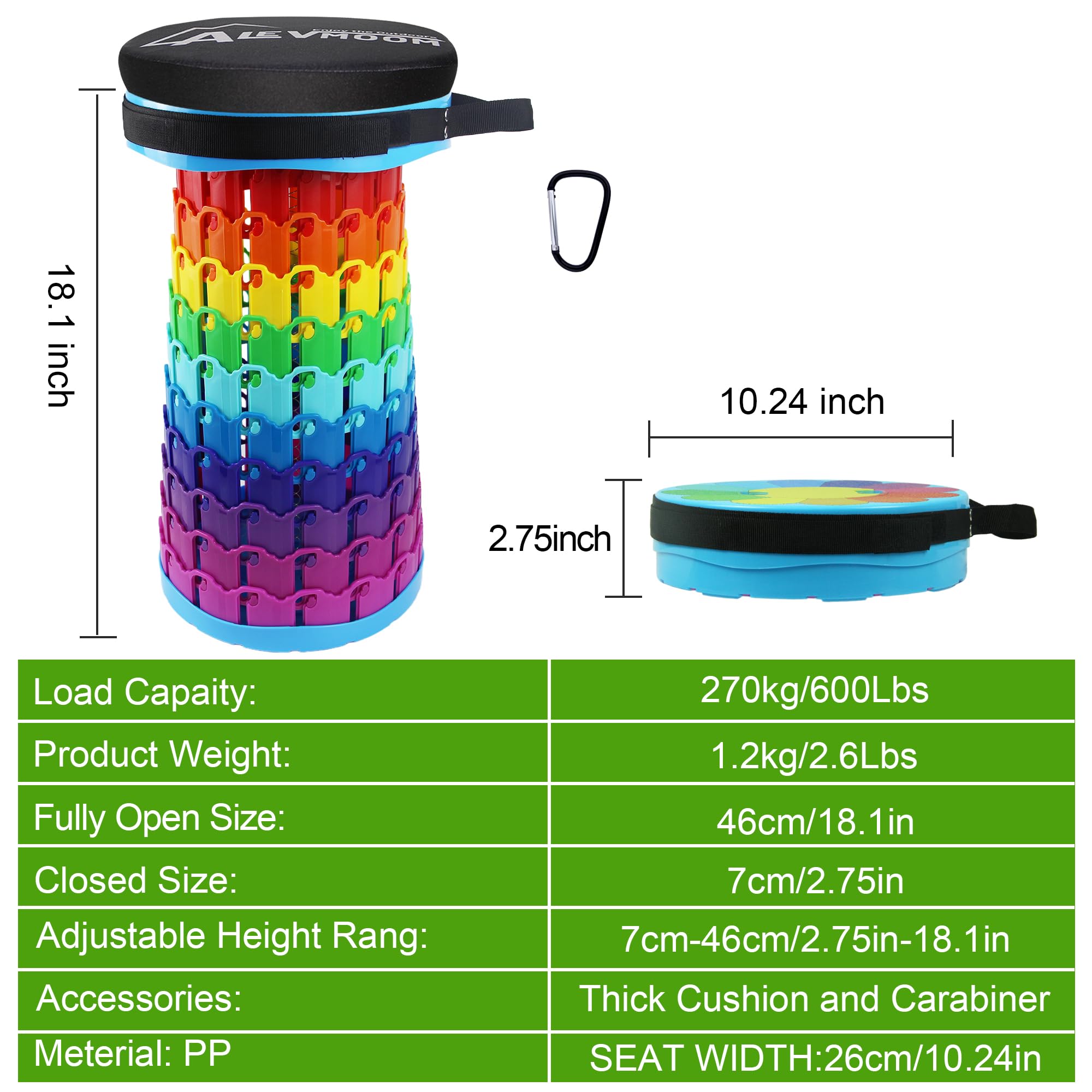 LOCYOP stool beside a backpack illustrating small packed footprint advantage