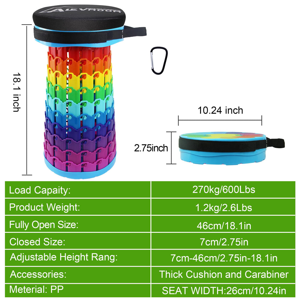 LOCYOP stool beside a backpack illustrating small packed footprint advantage