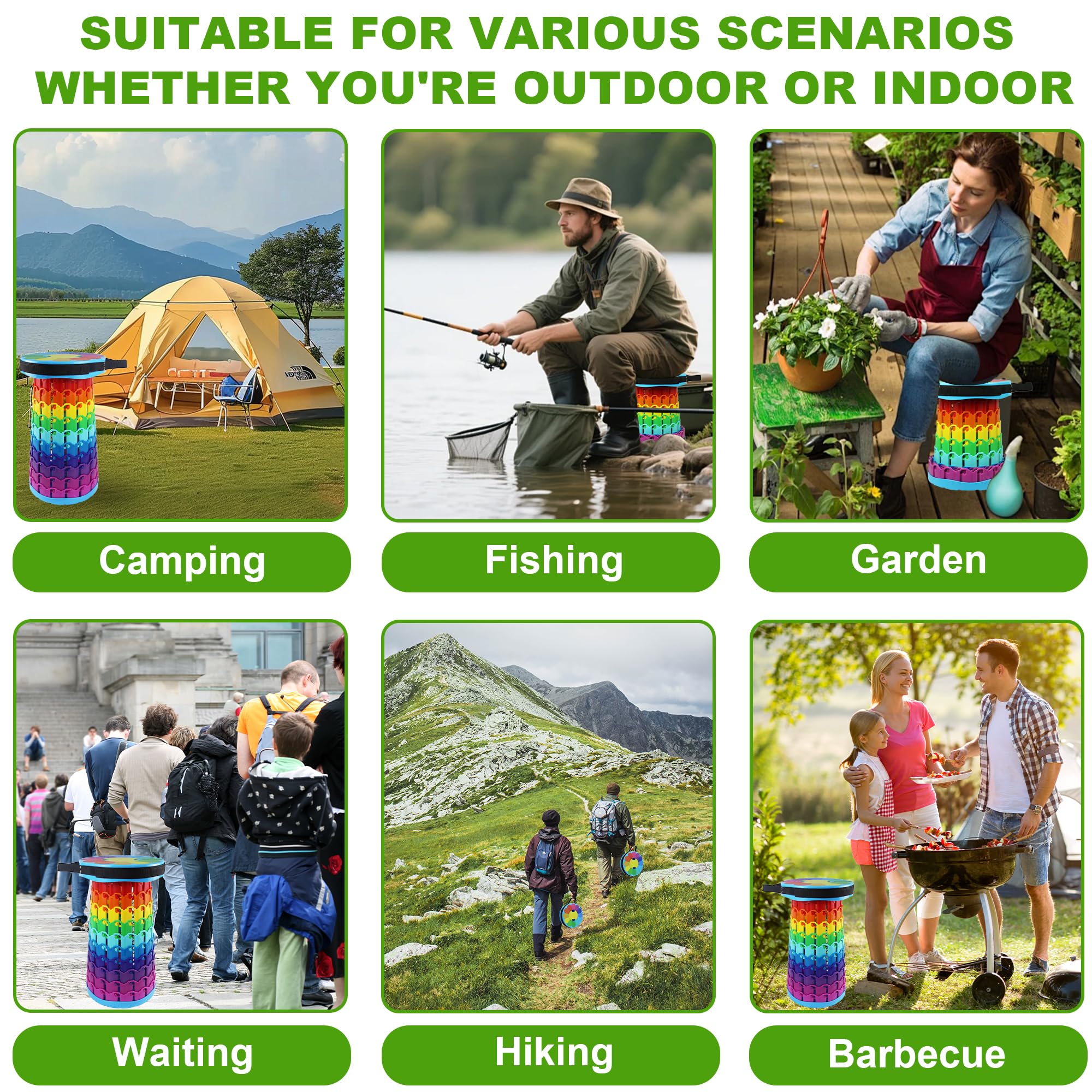 LOCYOP stool in use at a campsite showing reliable seating while hiking