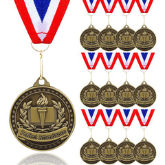 Loetere front view of 12-pack medals showing presentation-ready set and value