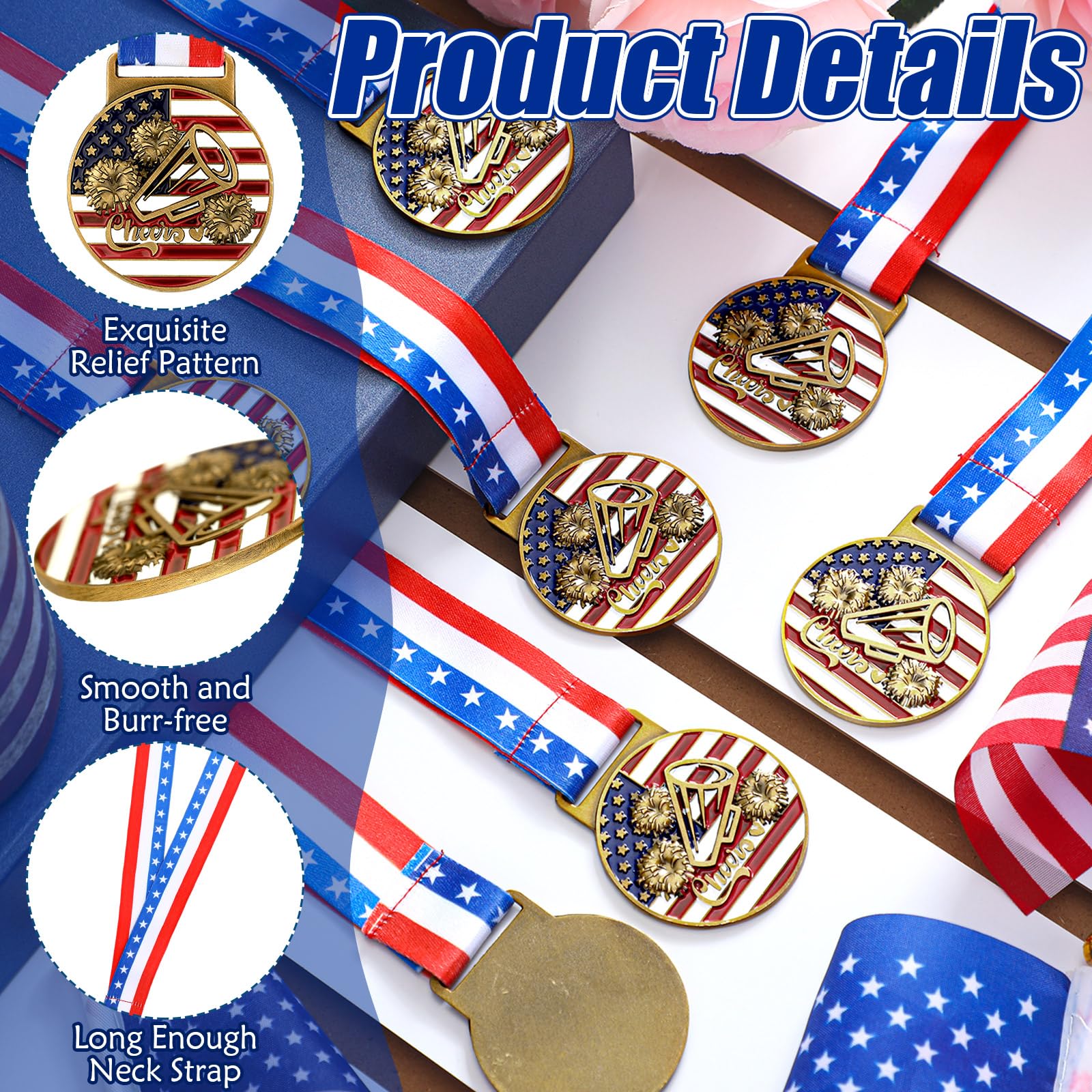 Loetere ribbons in red white blue highlighting coordinated team presentation